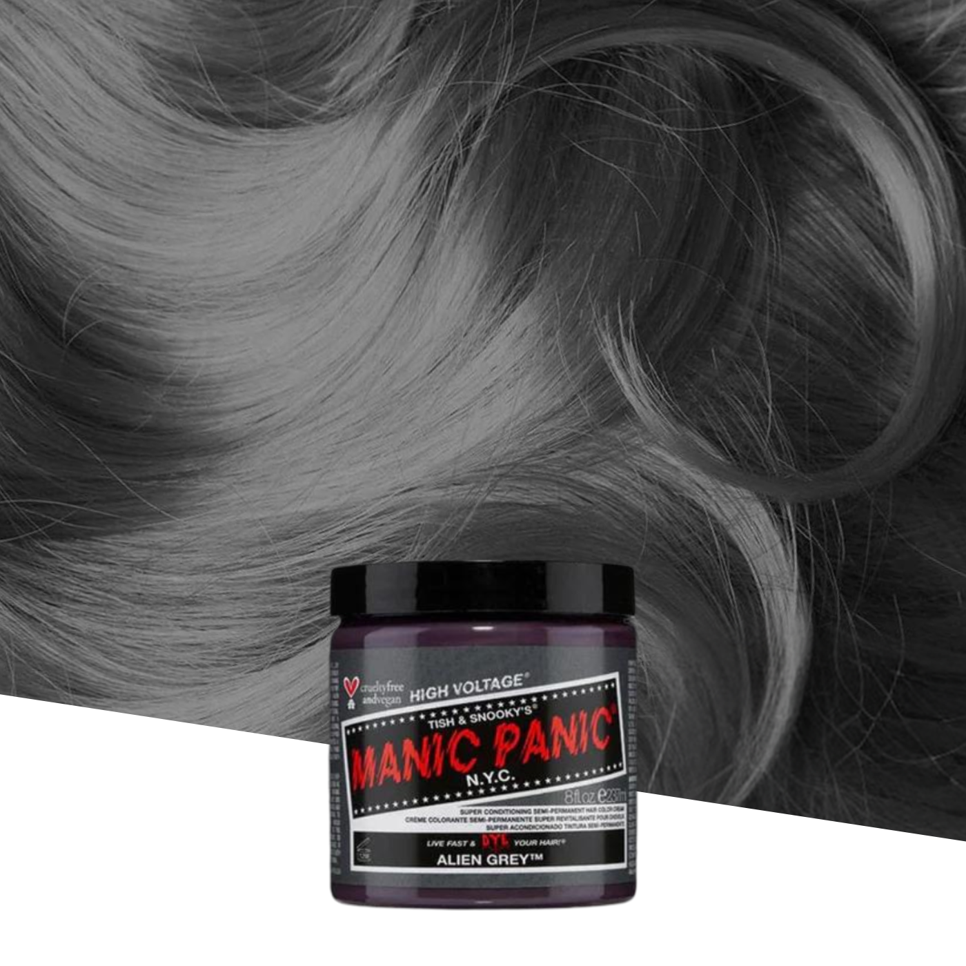 Vopsea de Păr Semipermanentă Manic Panic Alien Grey