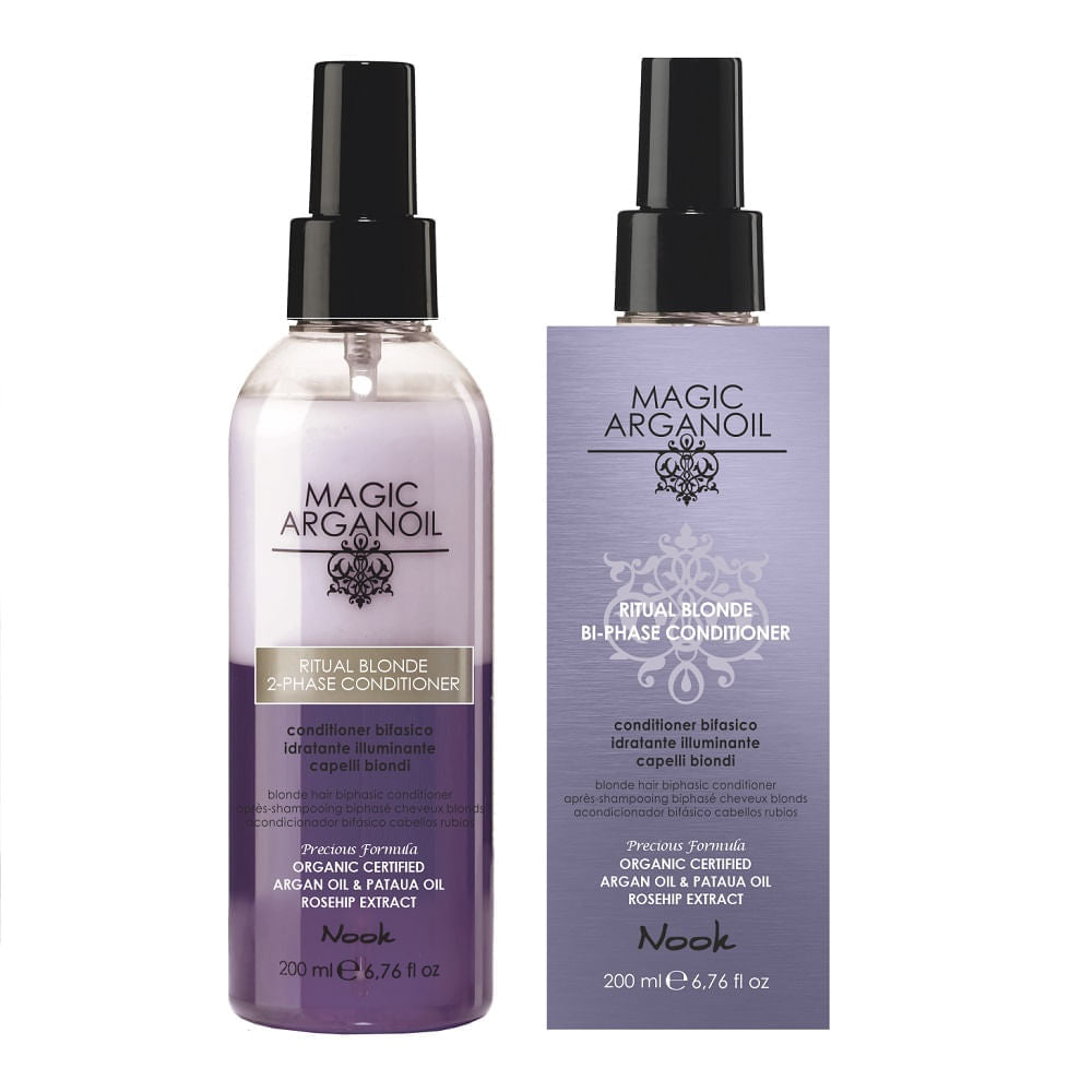 Balsam bifazic iluminator păr blond Nook Magic Argan Oil Ritual Blonde 200ml