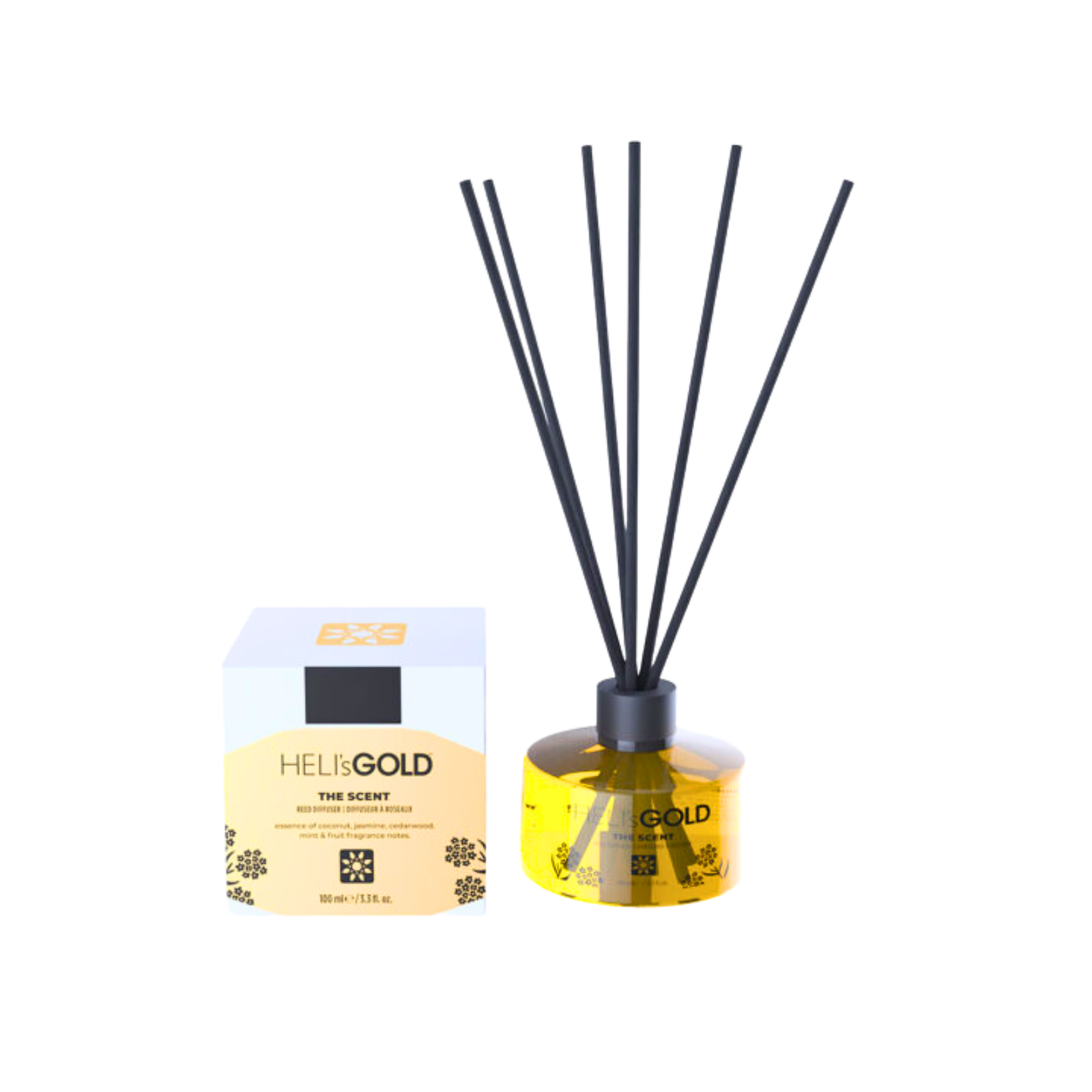 Difuzor de aroma parfum Heli's Gold The Scent 100 ml set betisoare odorizant camera