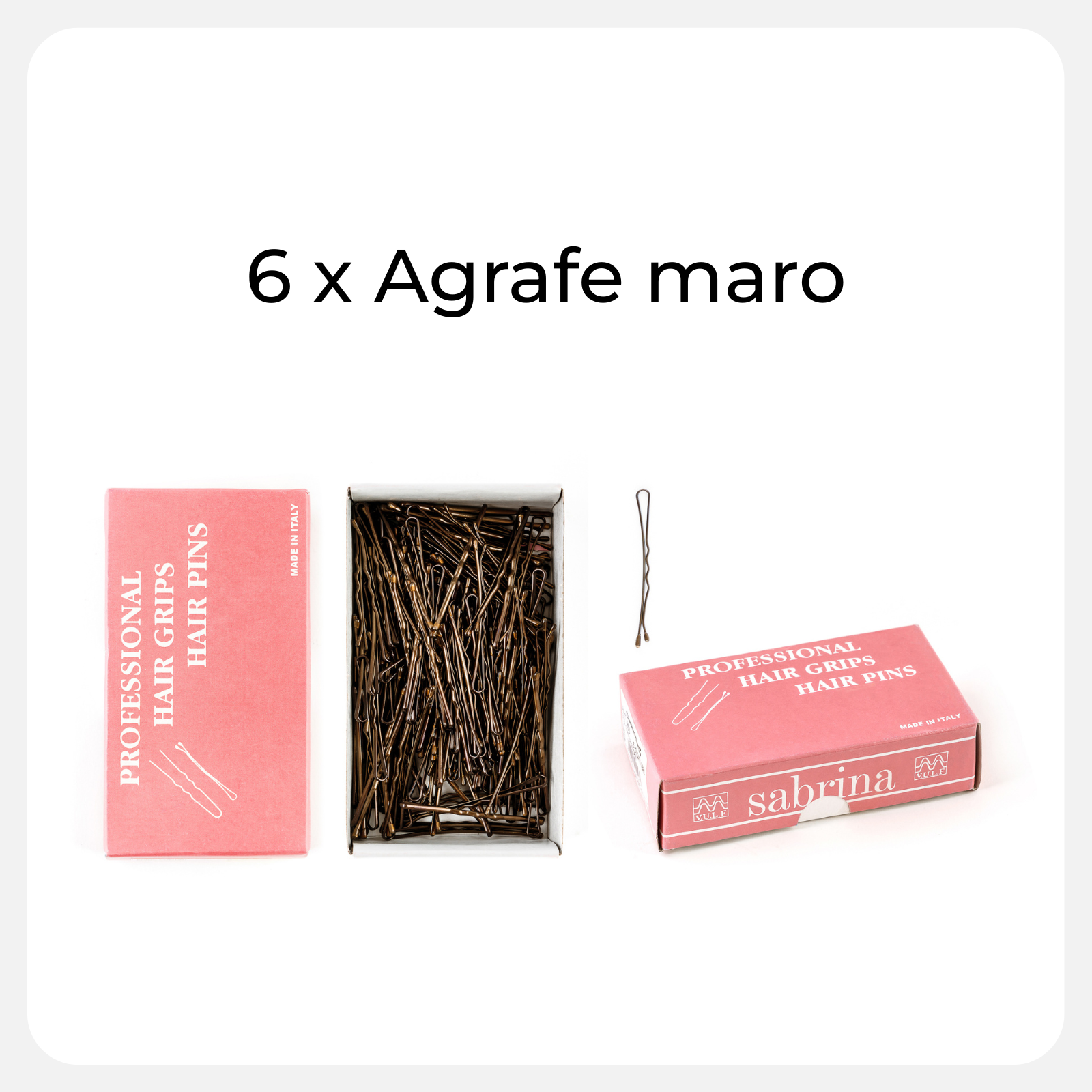Pachet 6 cutii agrafe ondulate maro Locatelli 200gr