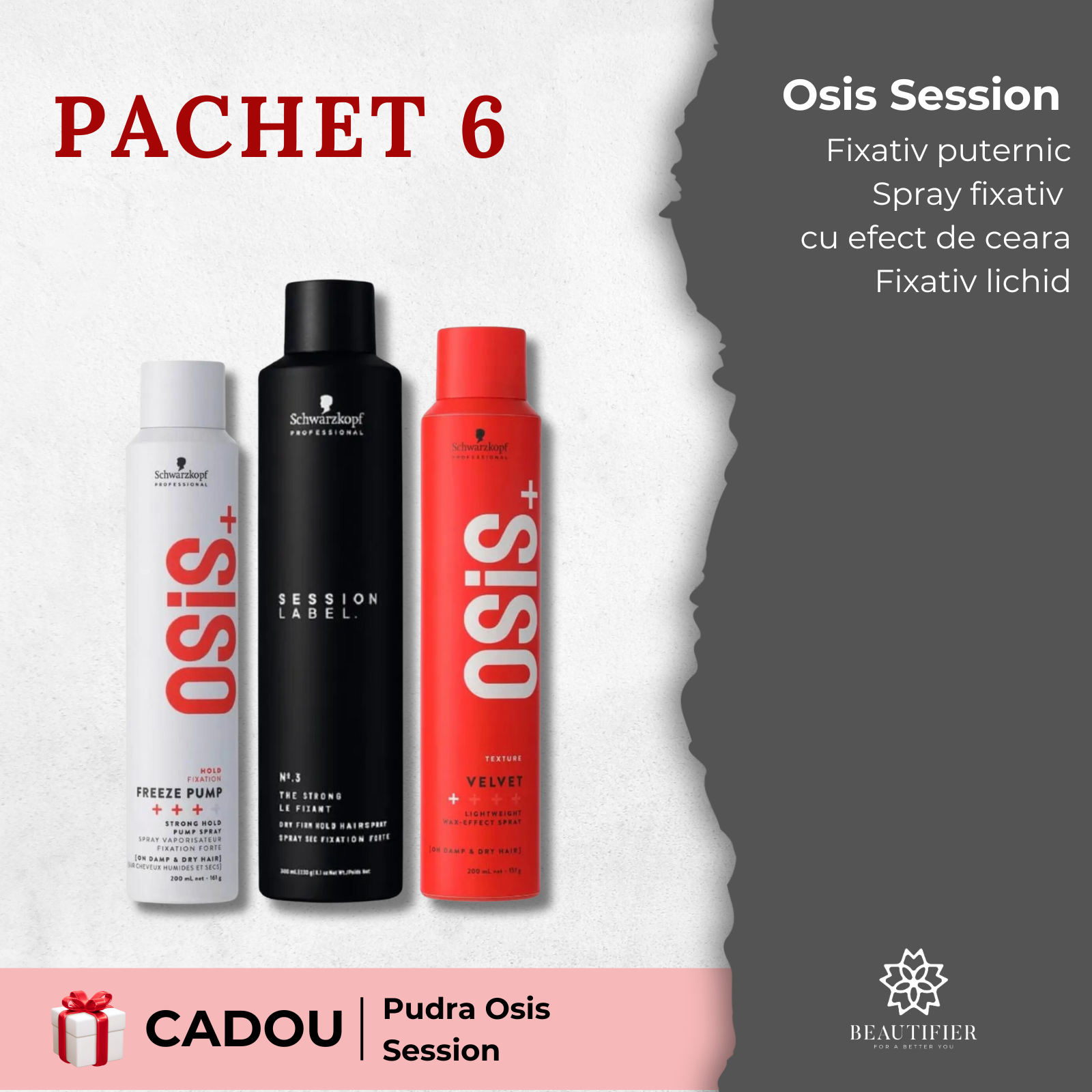 Pachet 6 (cadou pudra Osis Session)