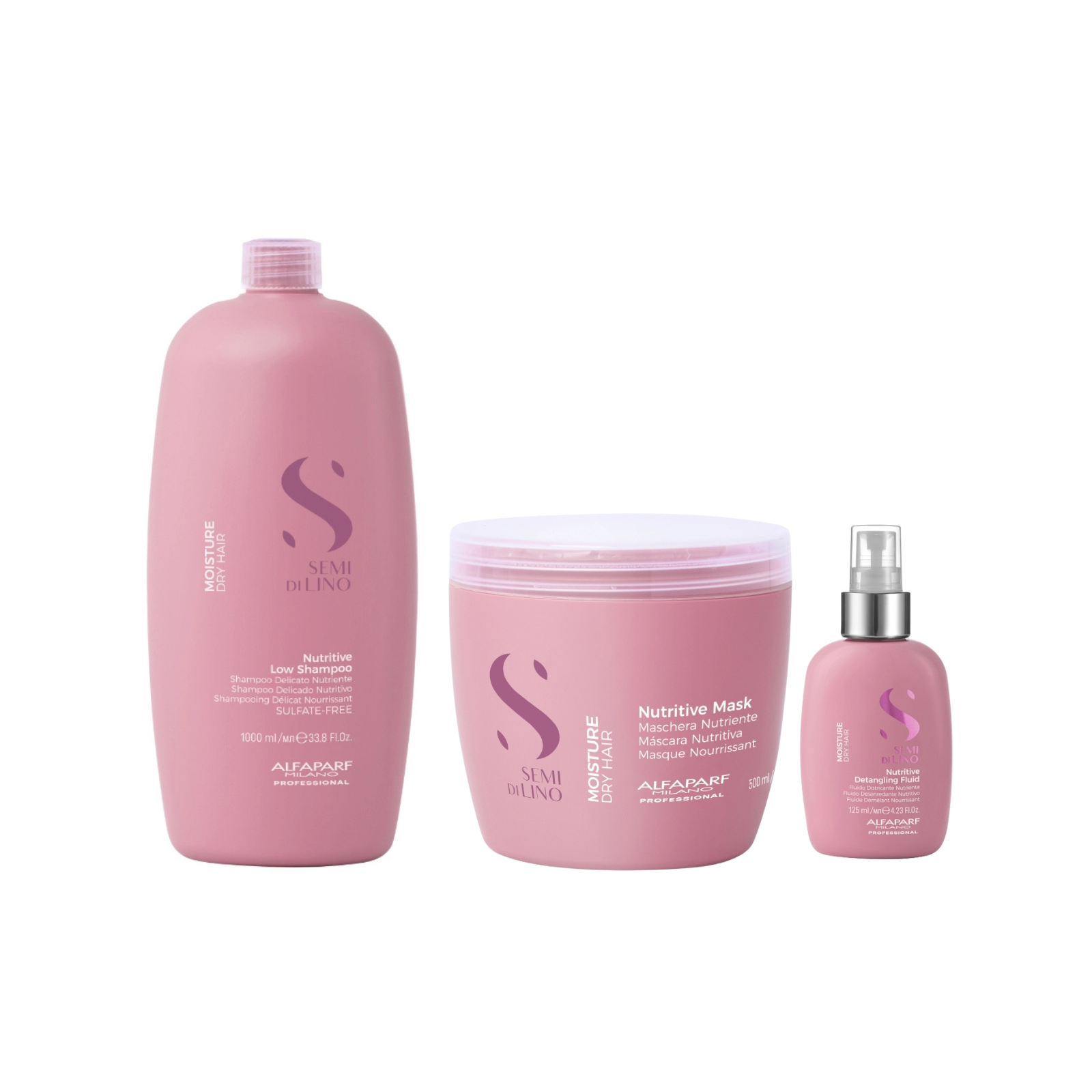 Pachet hidratare | Alfaparf Moisture Nutritive (Sampon 1000ml, Masca 500ml, Fluid)