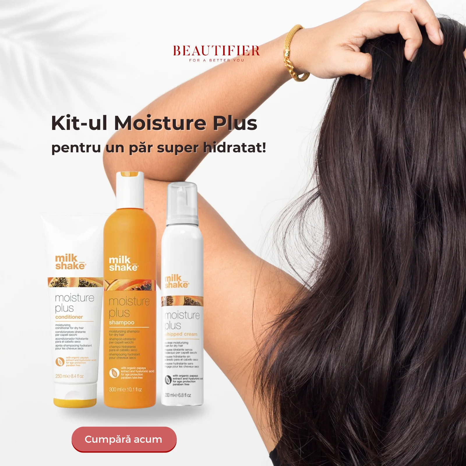 Pachet hidratare par uscat Milkshake Moisture Plus sampon balsam spuma 2