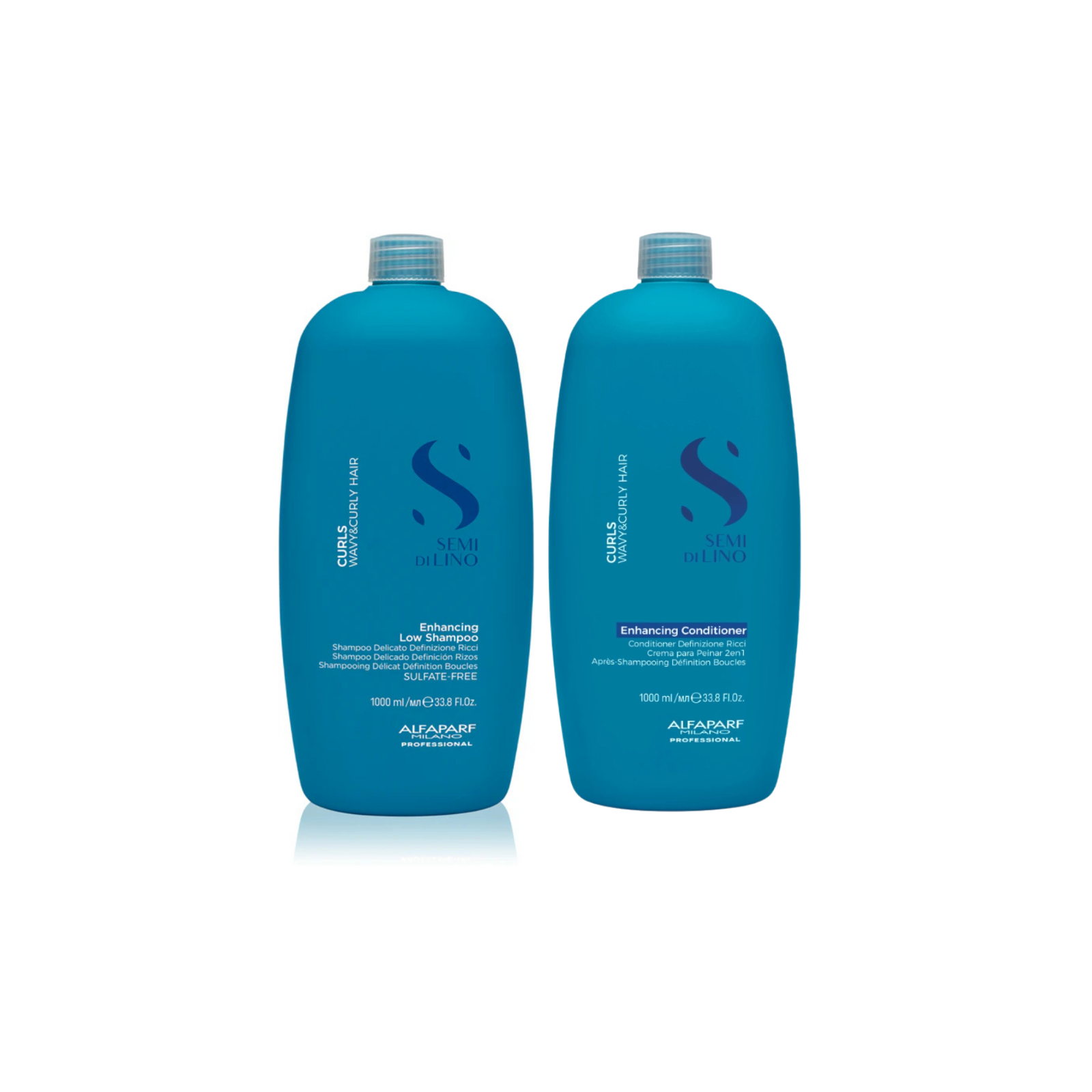Pachet par cret si ondulat | Alfaparf Semi di Lino Curls (Sampon 1000ml, Balsam 1000ml)