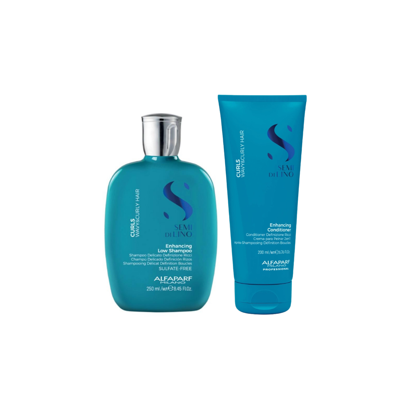 Pachet par cret si ondulat | Alfaparf Semi di Lino Curls (Sampon 250ml, Balsam 200ml)