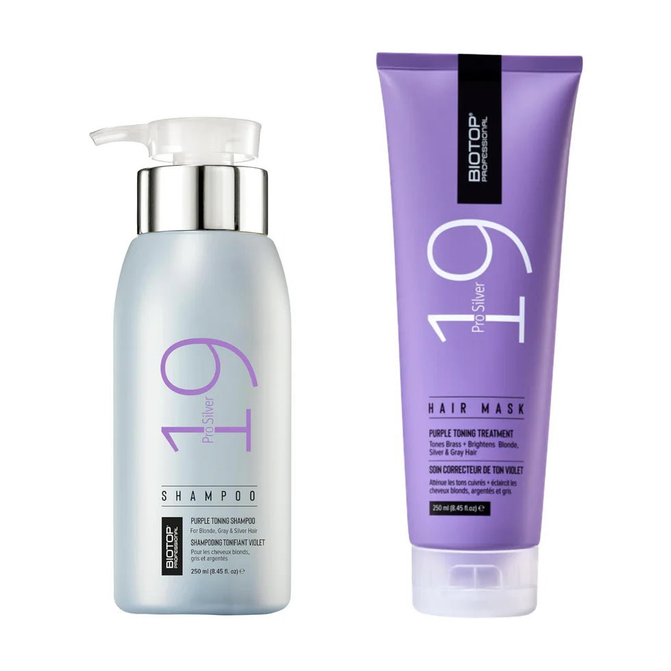 Pachet păr blond | Biotop Pro Silver 19 Șampon + Mască – Beautifier
