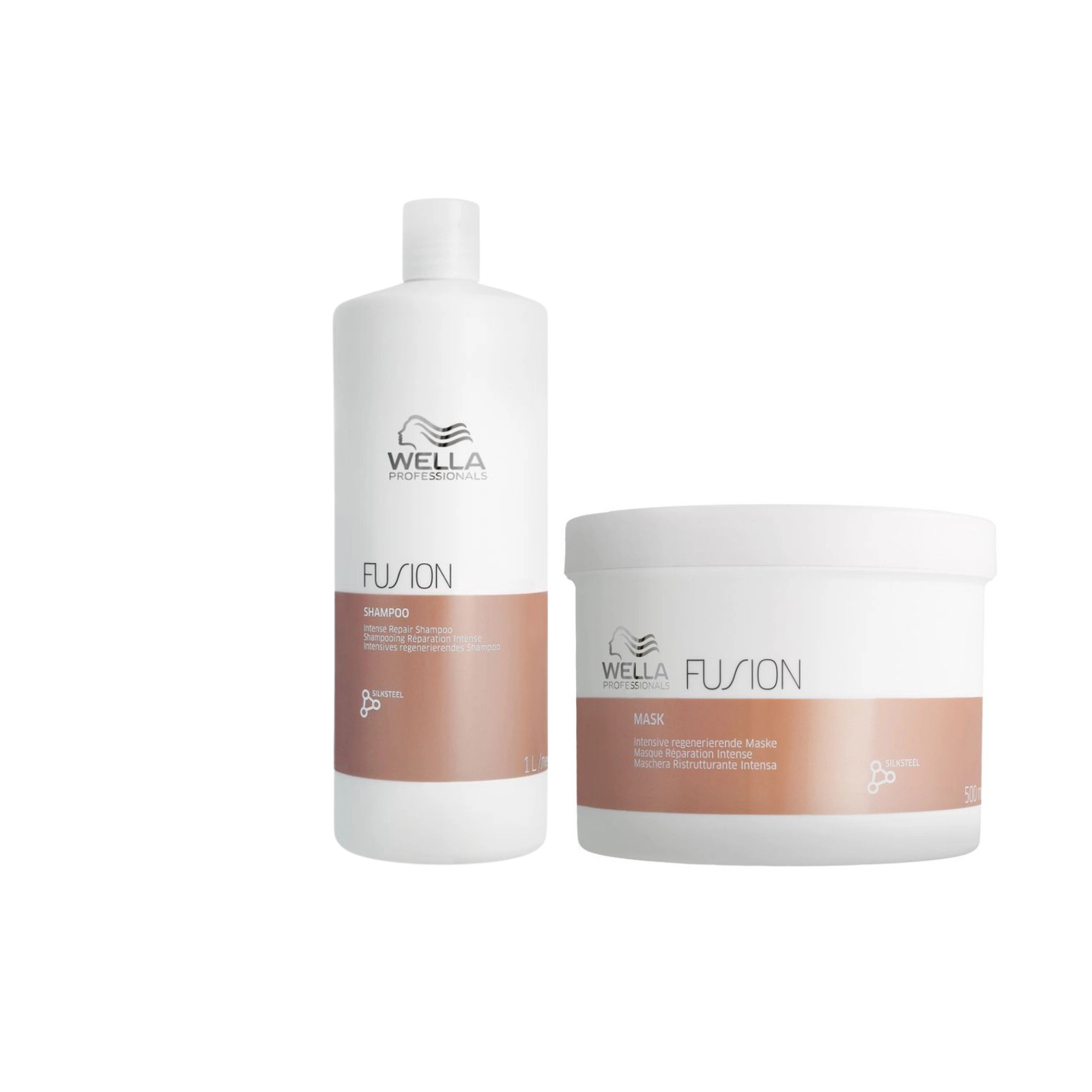 Pachet pentru regenerare Wella Fusion (Sampon 1000ml si Masca 500ml)
