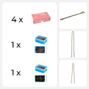 Pachet consumabile coafuri maro 1 | Locatelli ( 4 cutii agrafe, ace ondulate mici si mari )