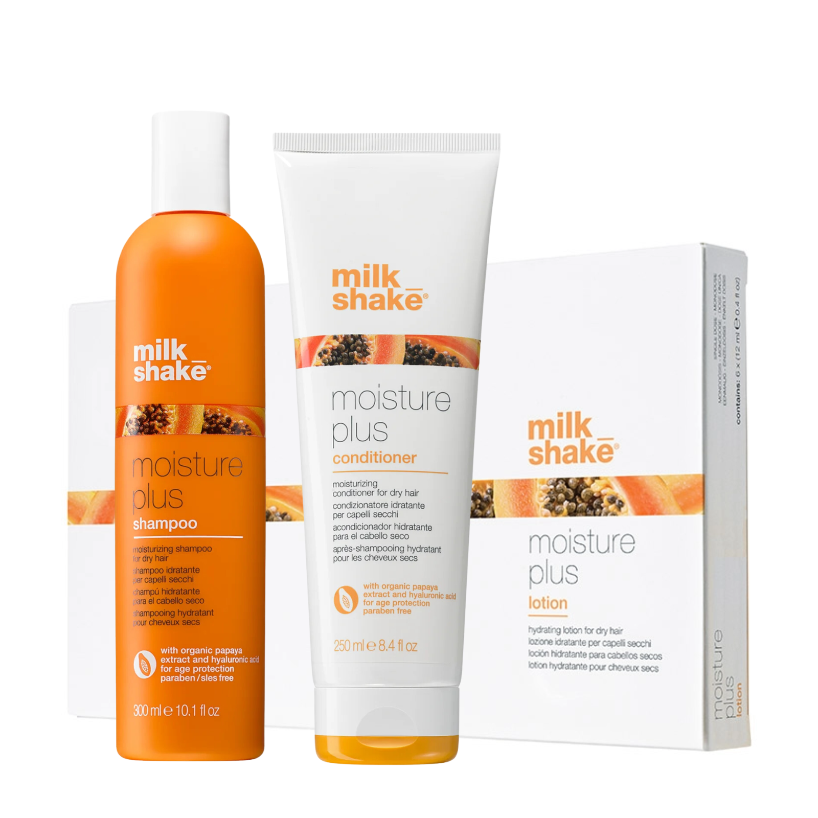 AC LOTION 130mL & AC MILK II 110mL セット Pachet Milkshake Moisture Plus – Șampon, Balsam și Loțiune pentru