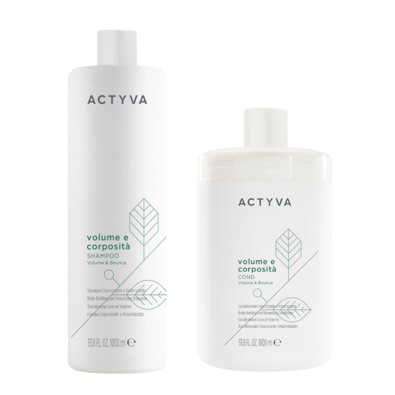 Pachet ingrijire par lipsit de volum | Kemon Actyva Volume e Corposità (Sampon 1000ml, Balsam 1000ml) Beautifier