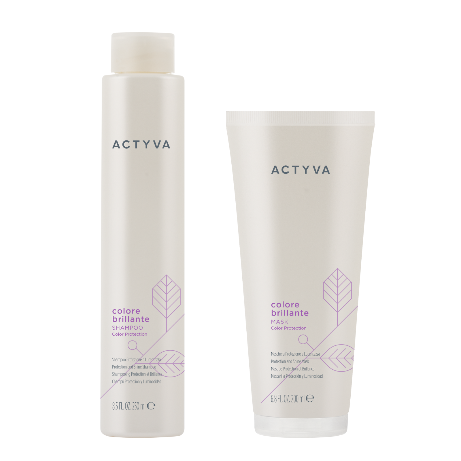 Pachet ingrijire par vopsit | Kemon Actyva Colore Brilliante (Sampon 250ml, Balsam 200ml)