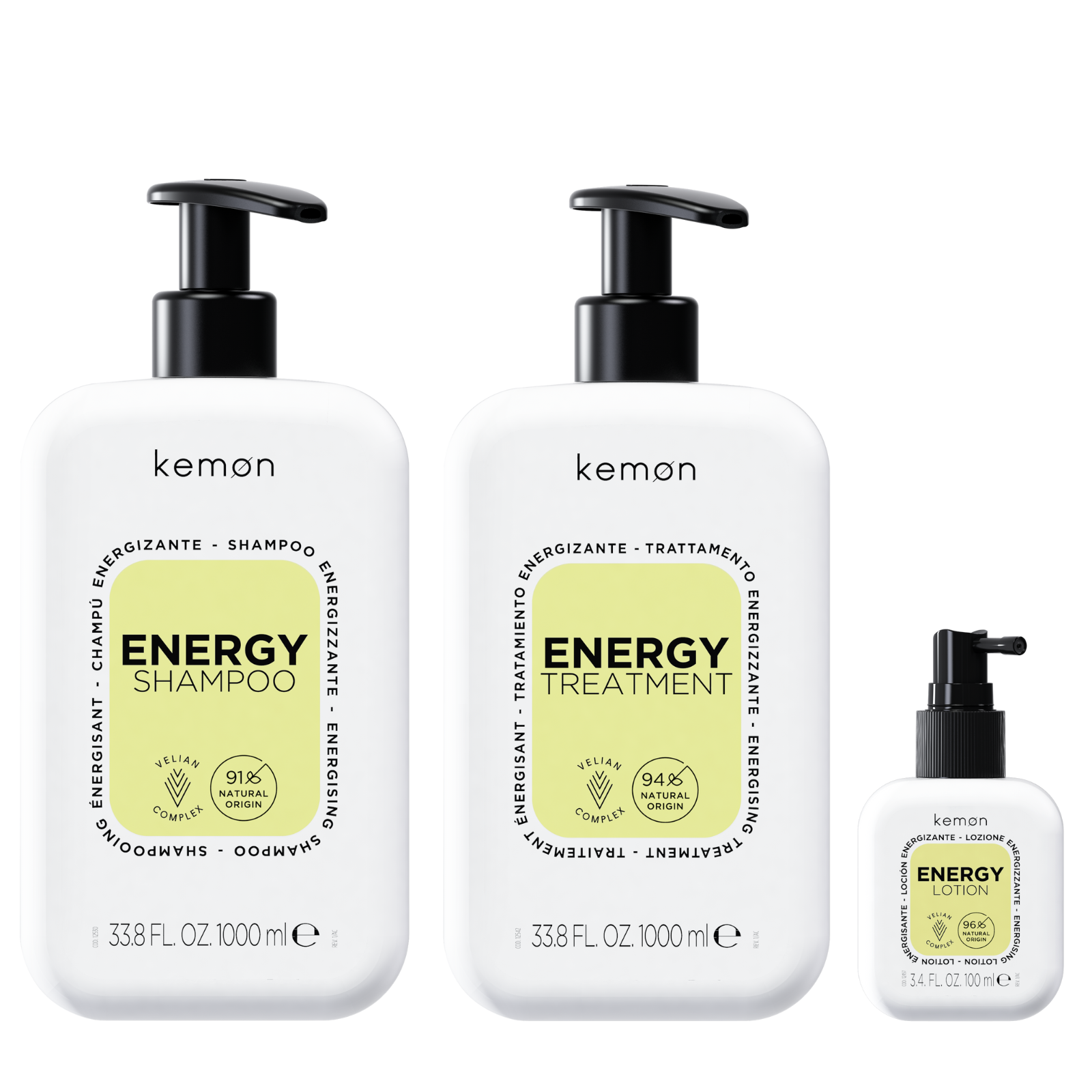 Pachet ingrijire si energizare | Kemon Care Energy ( Sampon 1000ml, Tratament 1000ml, Lotiune 100ml) Beautifier