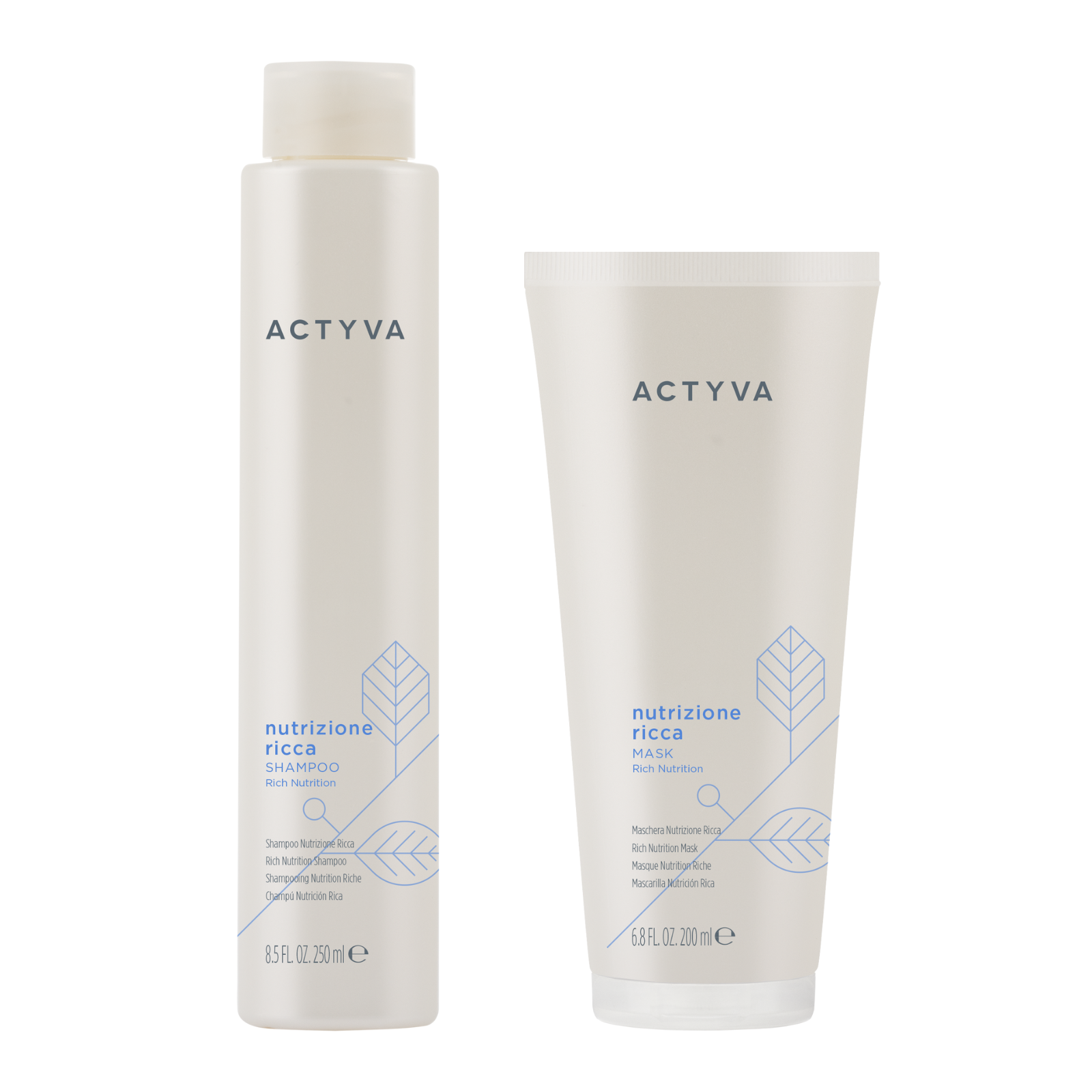 Pachet intens hidratant | Kemon Actyva Nutrizione Ricca (Sampon 250ml, Masca 200ml)