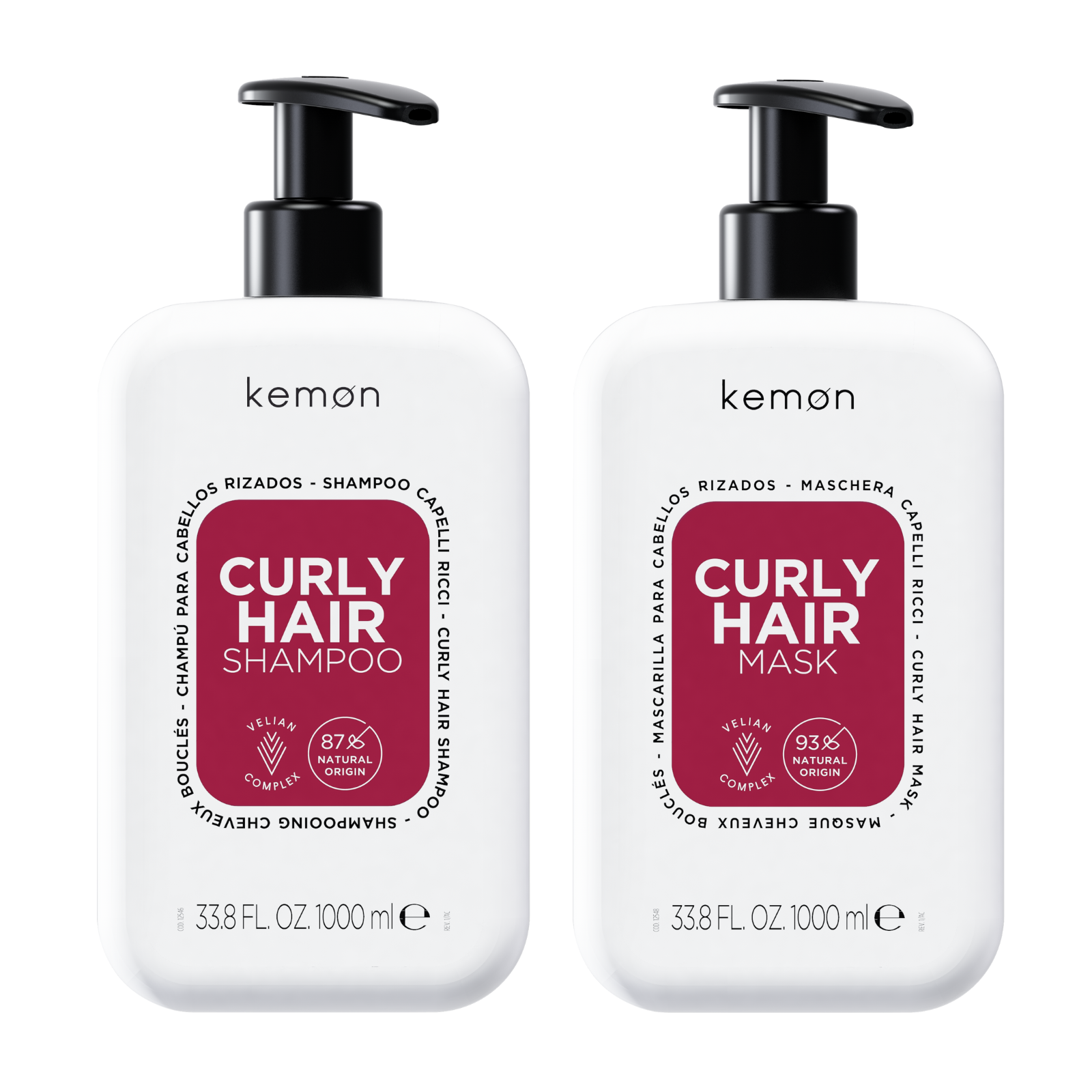 Pachet pentru ingrijirea parului cret sau ondulat Kemon Care Curly Sampon 1000ml, Masca 1000ml