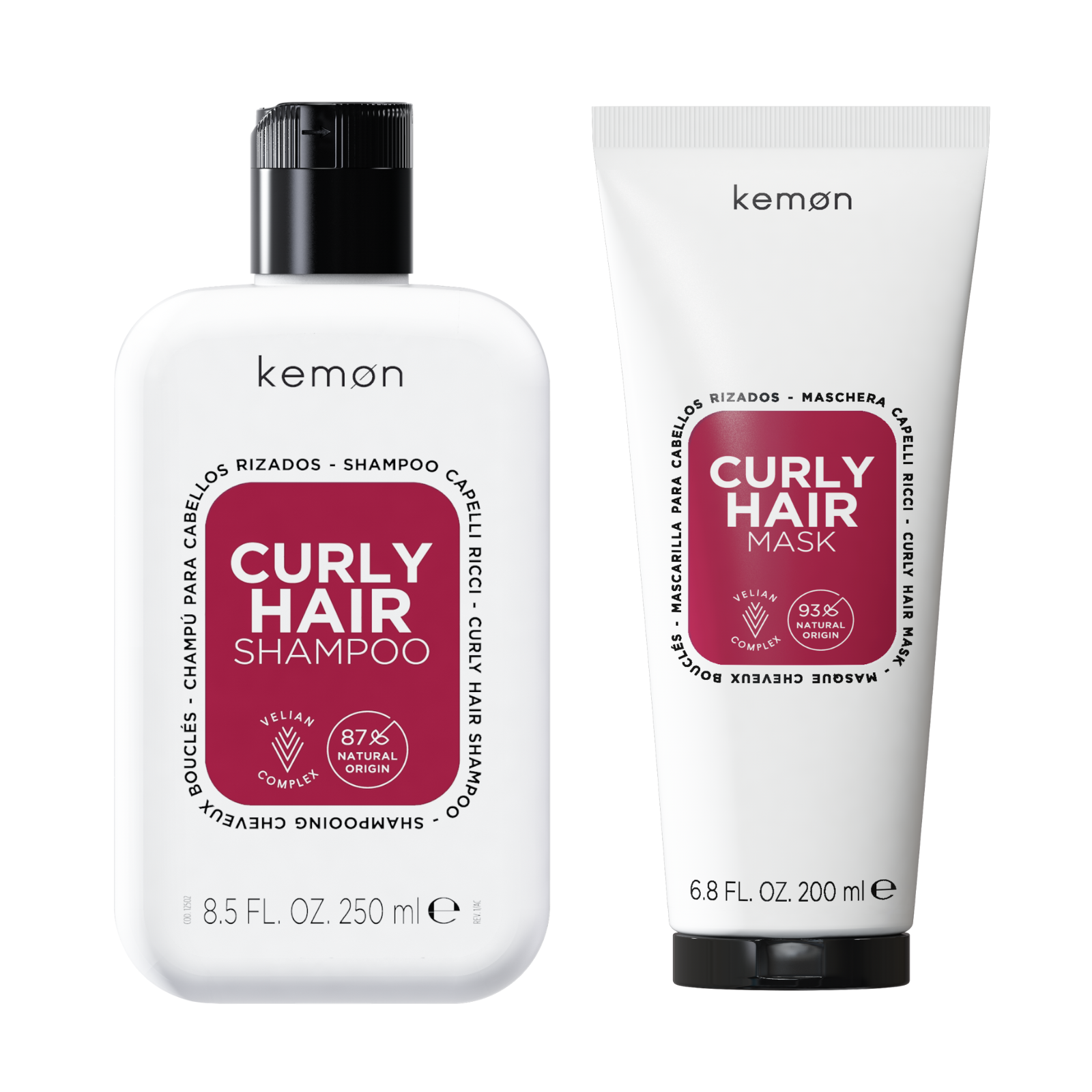 Pachet pentru ingrijirea parului cret sau ondulat | Kemon Care Curly (Sampon 250ml, Masca 200ml)