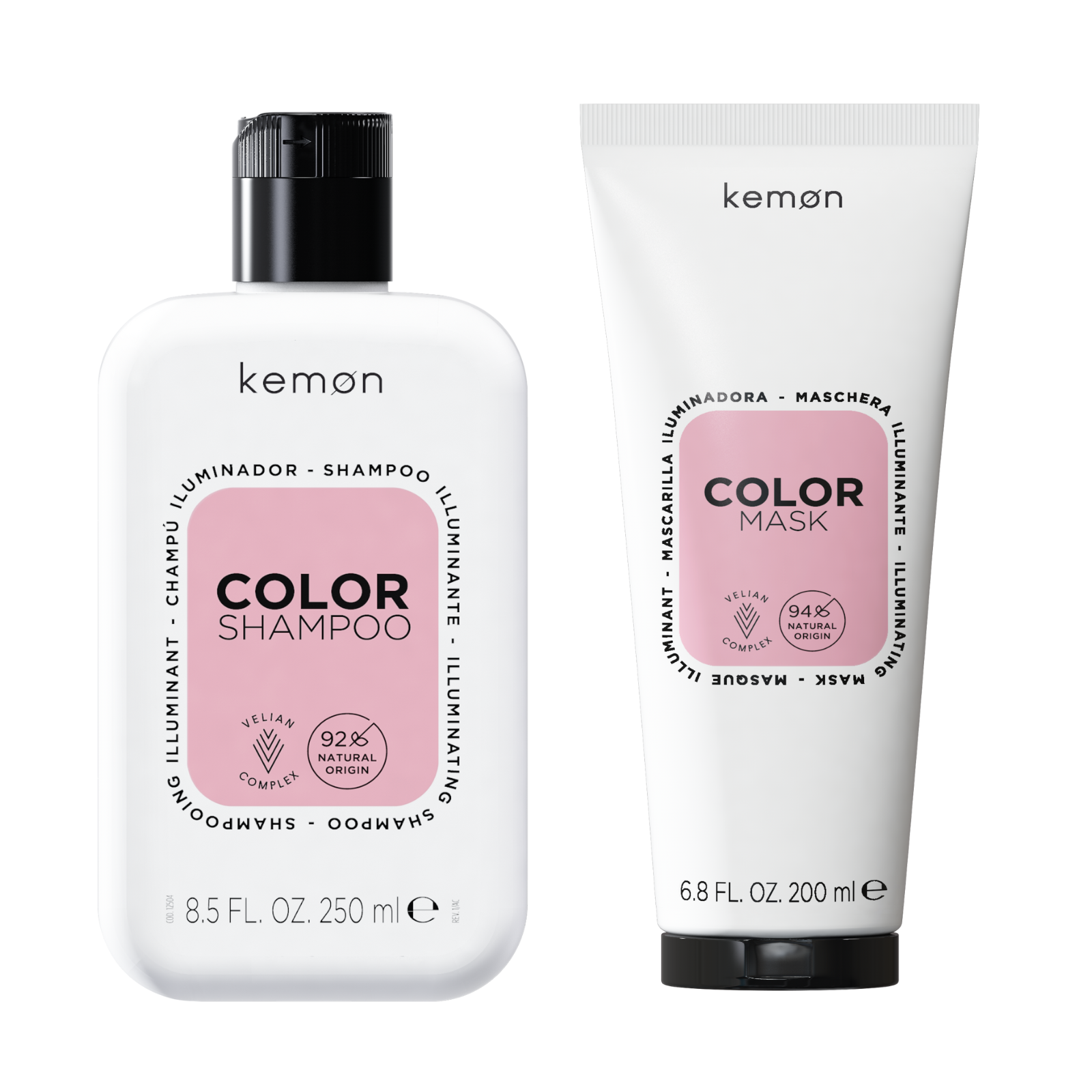 Pachet pentru ingrijirea parului vopsit | Kemon Care Color (Sampon 250 ml, Masca 200 ml)