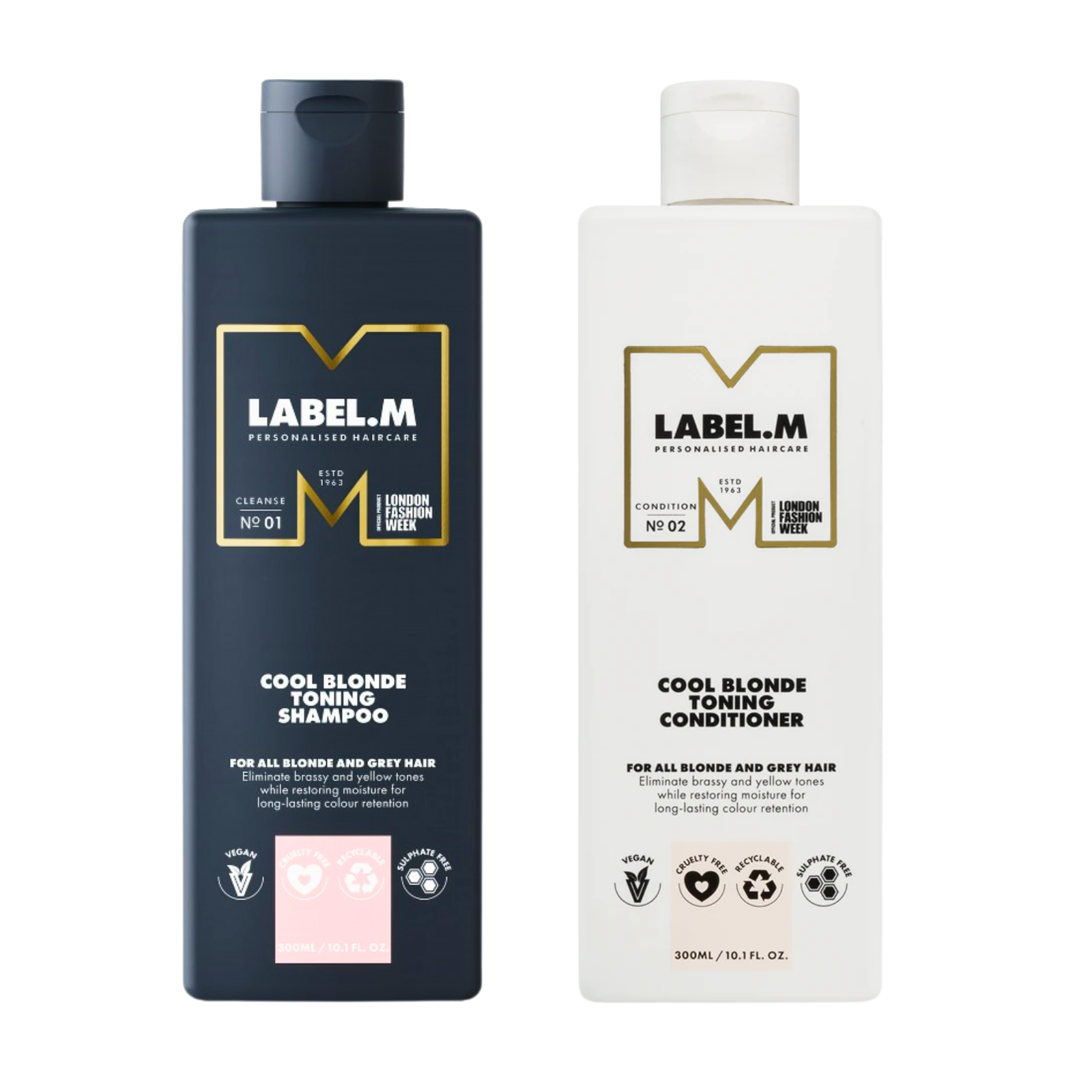 Pachet pentru păr blond | Label. M Cool Blonde Toning (Șampon, Balsam)