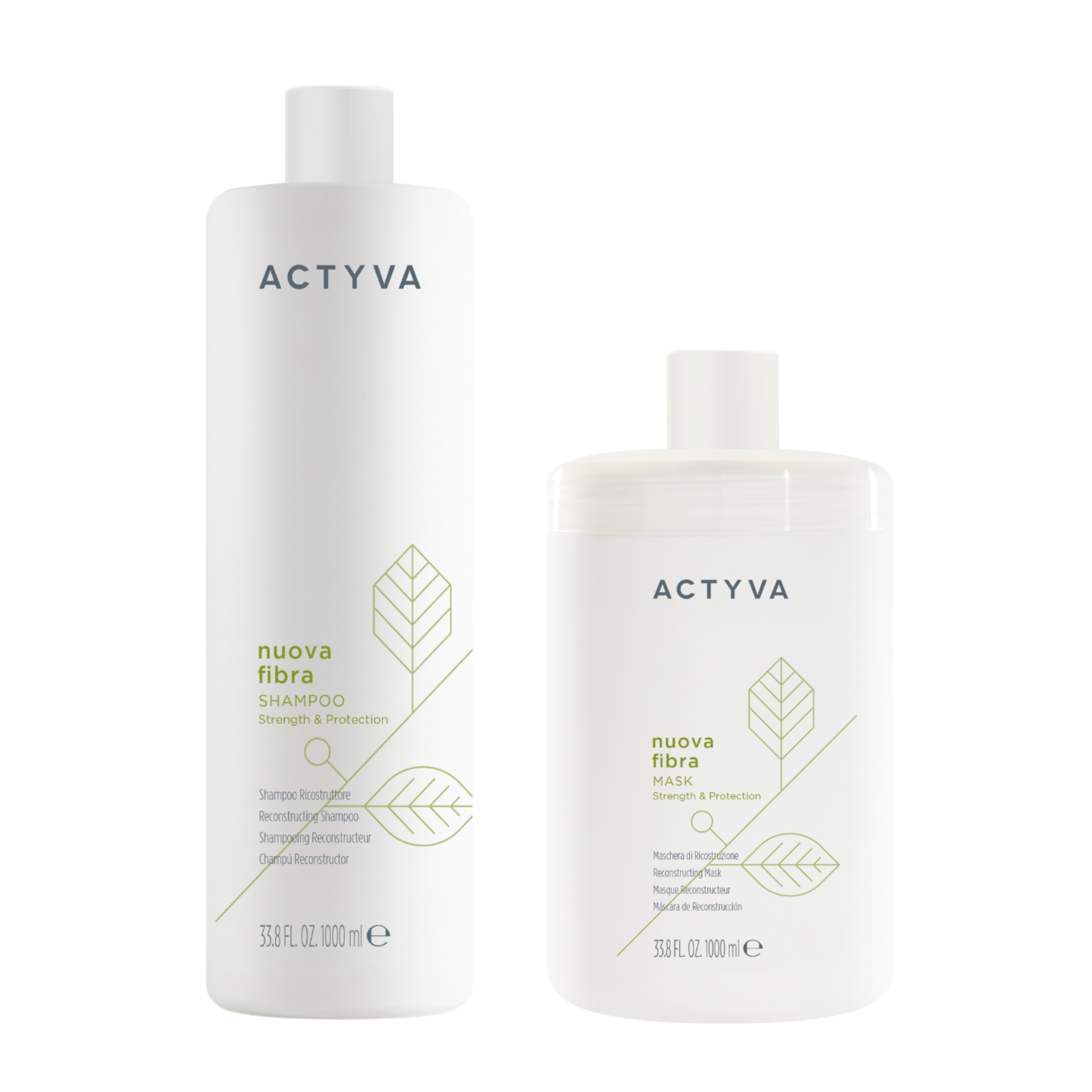 Pachet pentru parul deteriorat | Kemon Actyva Nuova Fibra (Sampon 1000ml, Masca 1000ml)