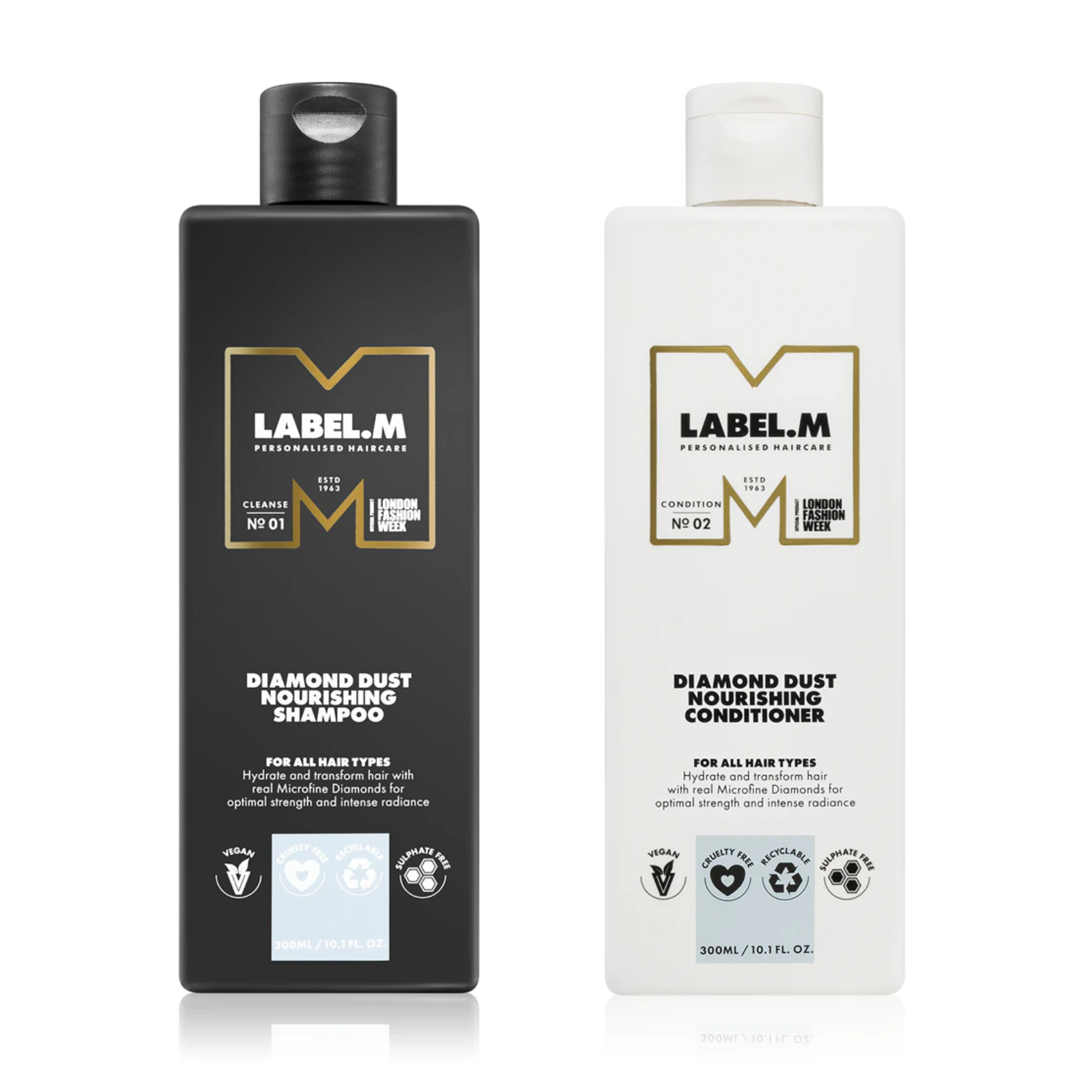 Pachet pentru toate tipurile de par Label. M Diamond Dust Sampon Balsam 300 ml