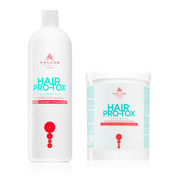 Pachet regenerare par deteriorat Kallos Pro-Tox ( Sampon 1000ml, Masca 1000ml)