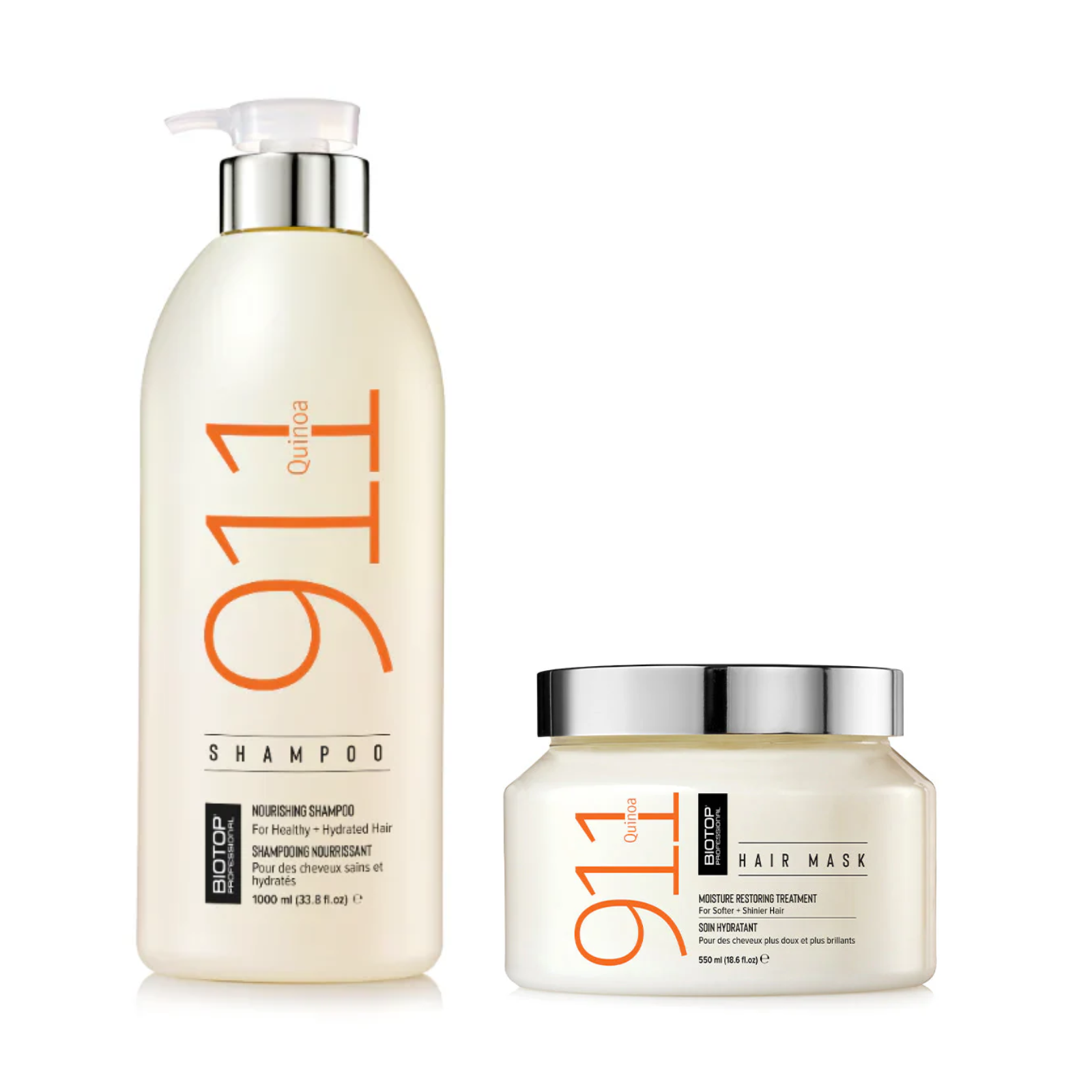 Pachet regenerare par uscat si deteriorat  Biotop Quinoa 911 Sampon 1000ml, Masca 550ml Beautifier