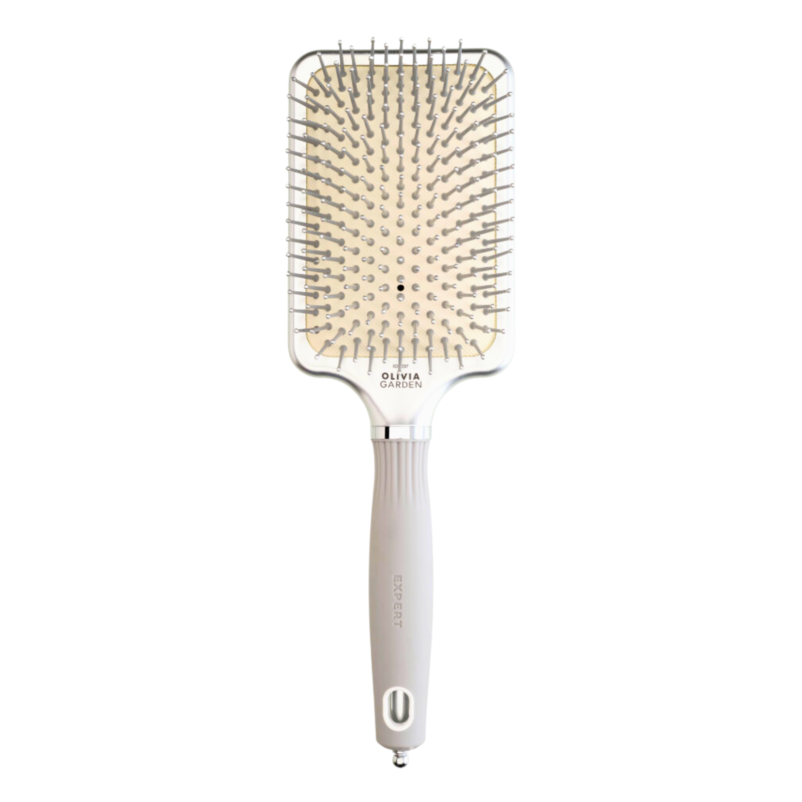 Perie dreaptă de păr Olivia Garden Expert Care Rectangular L Silver