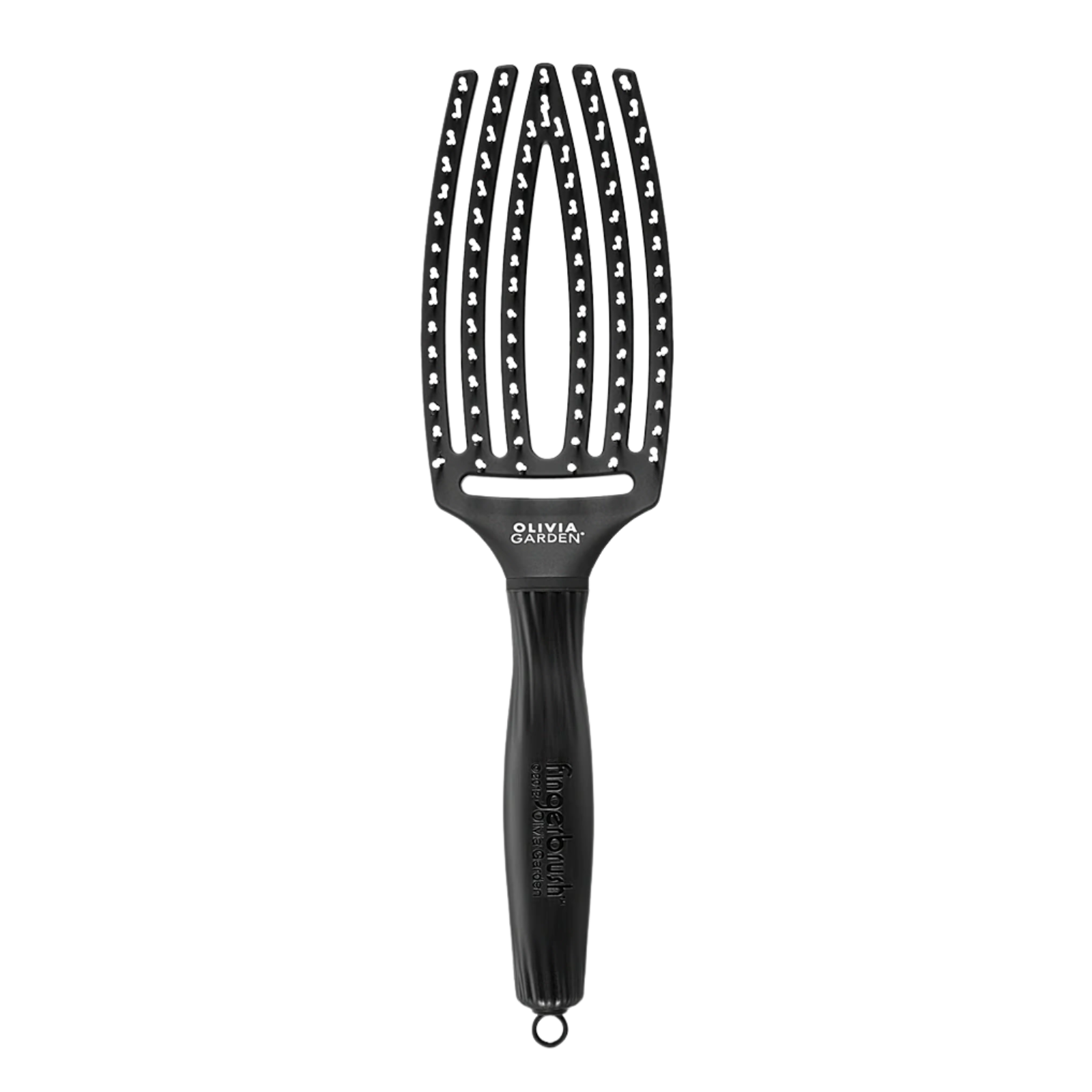 Perie pentru descurcat părul umed Olivia Garden Fingerbrush Black
