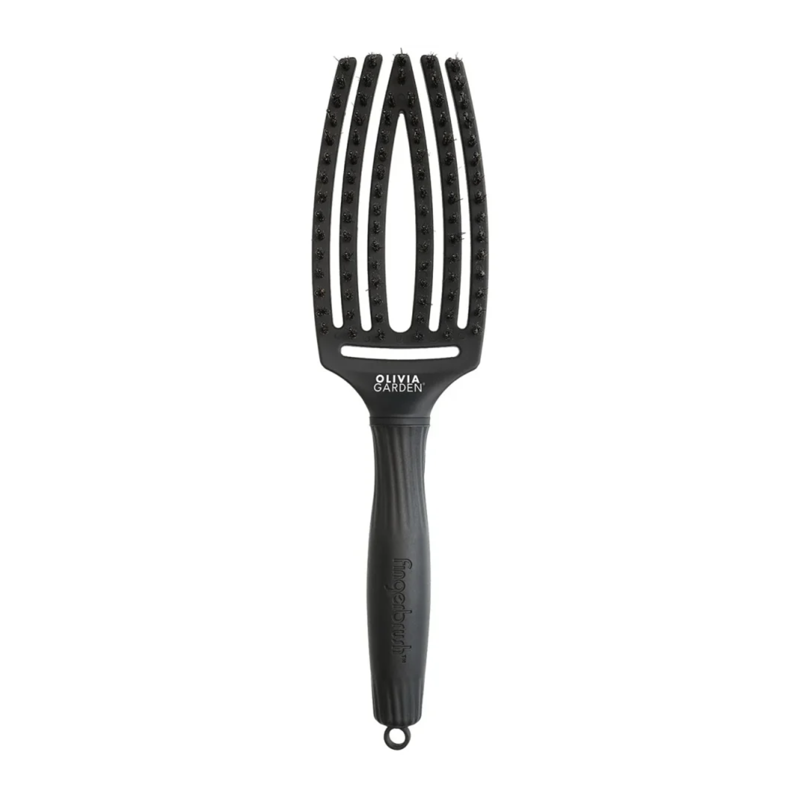 Perie pentru descurcat parul uscat | Olivia Garden Fingerbrush All Black