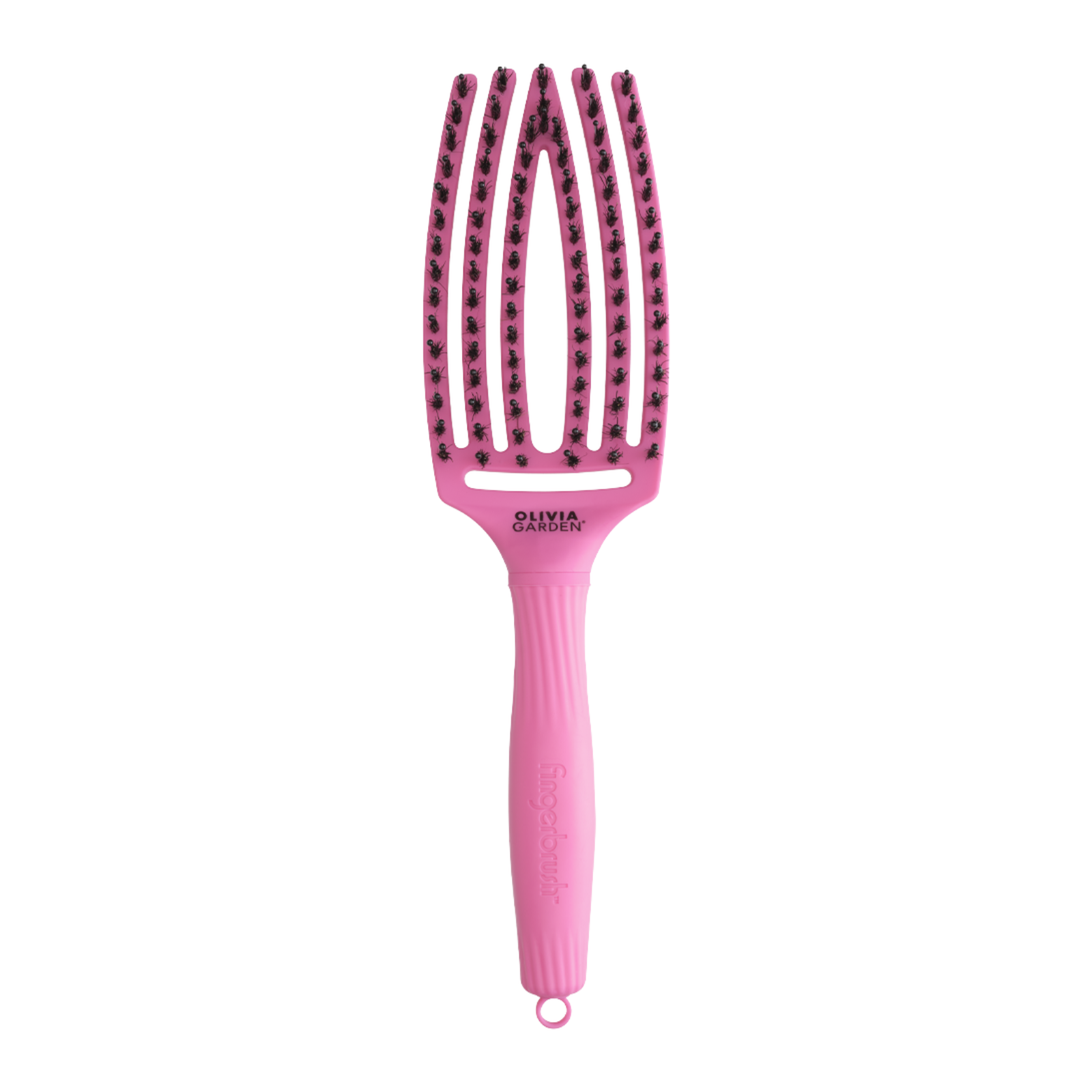 Perie pentru descurcat părul uscat Olivia Garden Fingerbrush Dolce Vita Pink Granita
