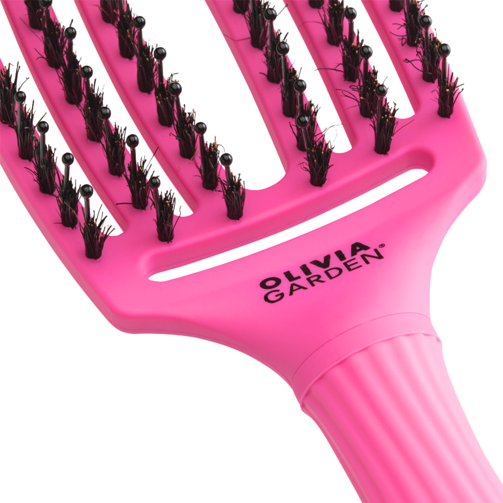 Perie pentru descurcat părul uscat |Olivia Garden Fingerbrush Dolce Vita Pink Granita