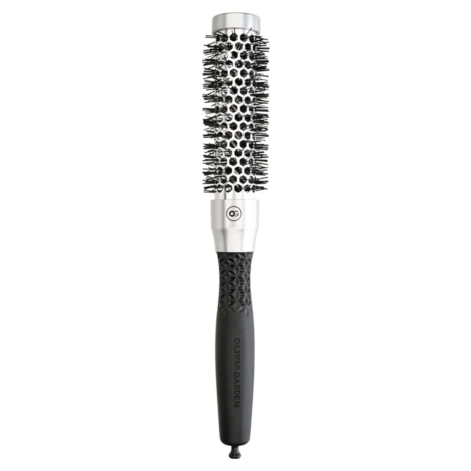 Perie rotundă profesionala Olivia Garden Essential Blowout Classic 25 mm Silver
