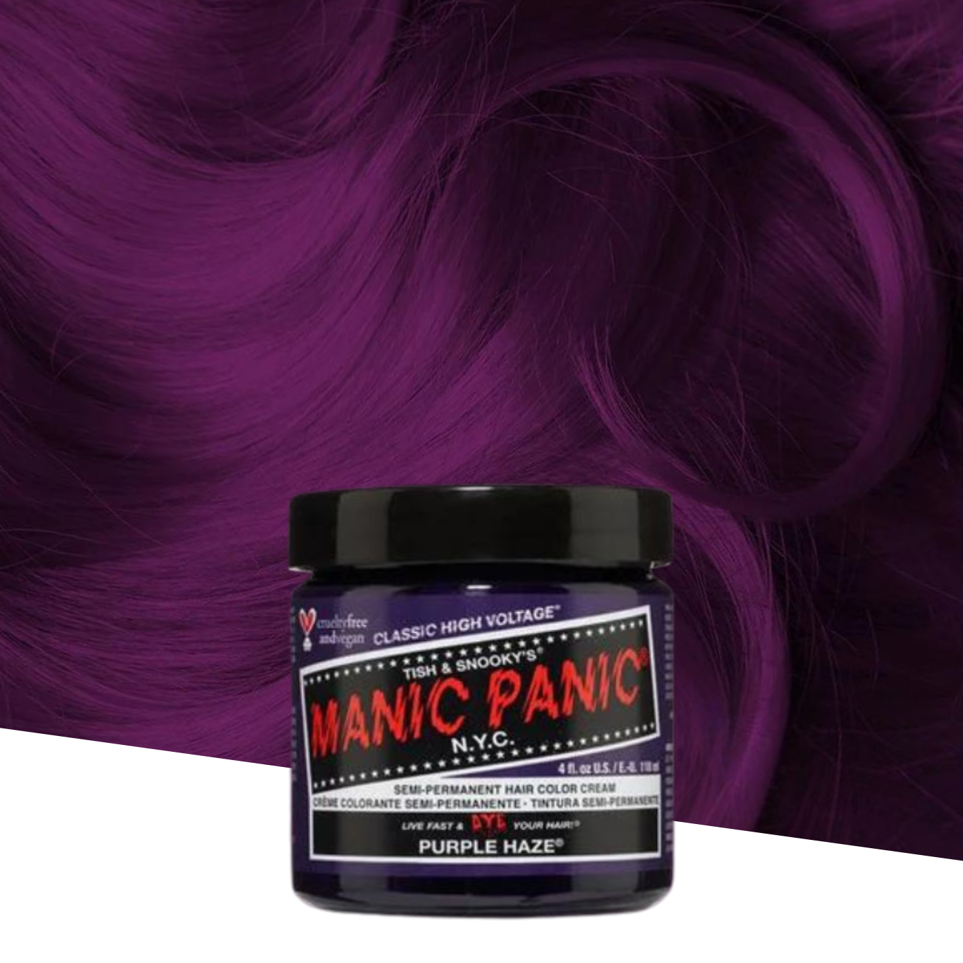 Vopsea de Păr Semipermanentă Manic Panic Purple Haze