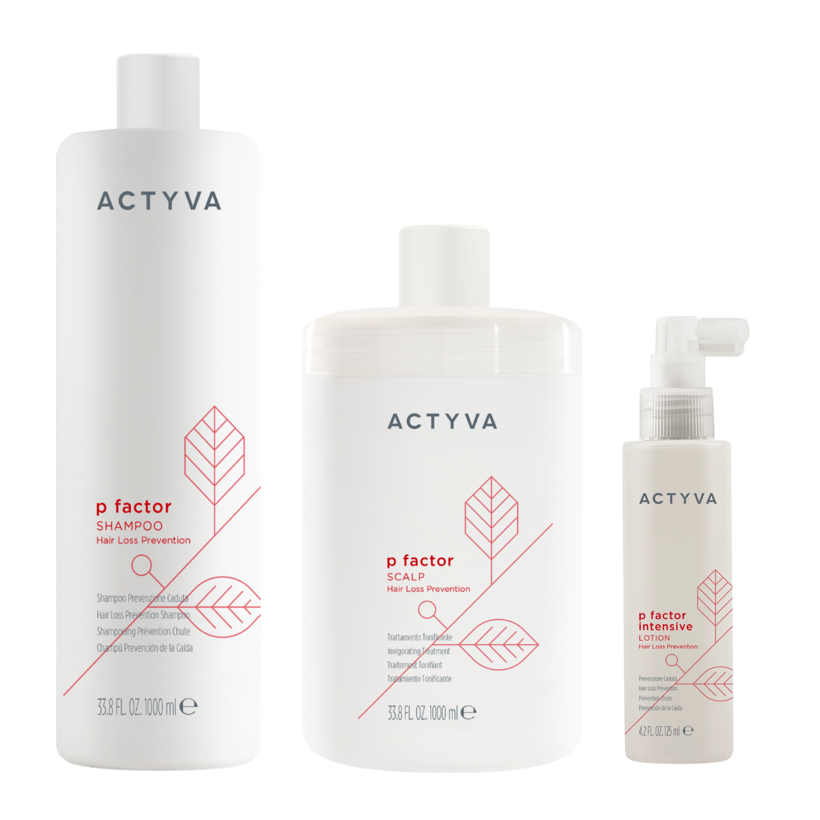 Pachet impotriva caderii parului | Kemon Actyva P Factor (Sampon 1000ml, Tratament 1000ml, Lotiune 100ml)