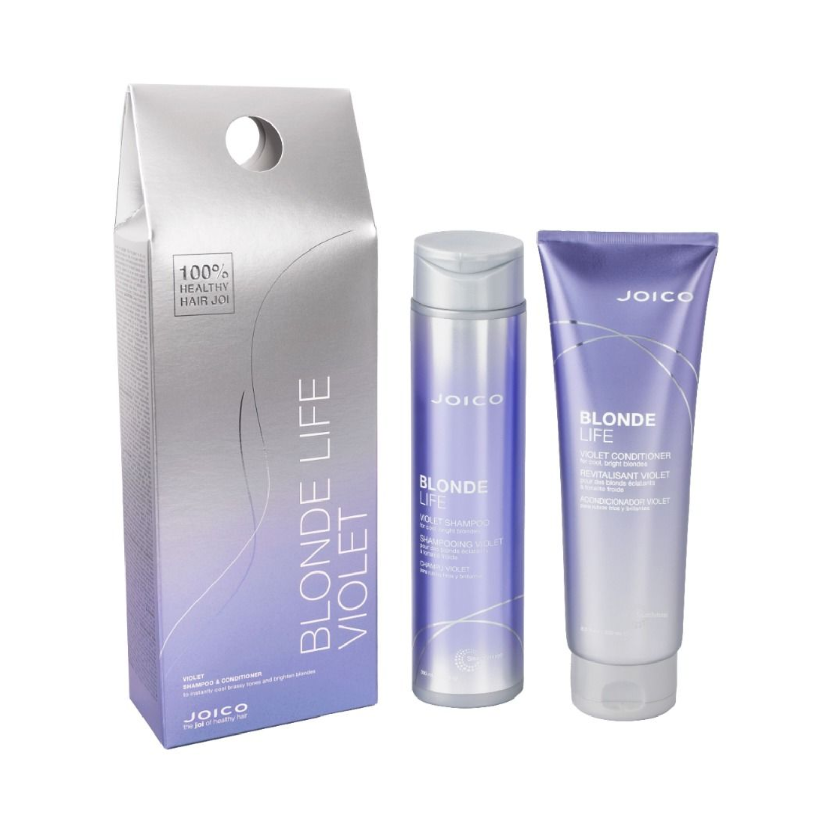 Set sampon si balsam pentru par blond Joico Blond Life Violet