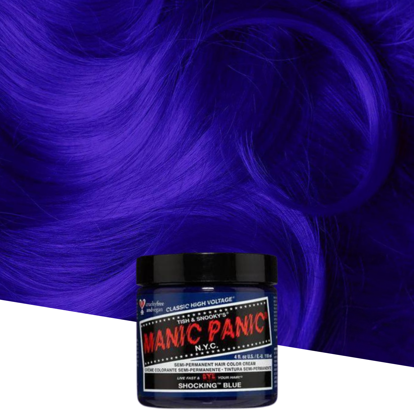 Vopsea de Păr Semipermanentă Manic Panic Shocking Blue