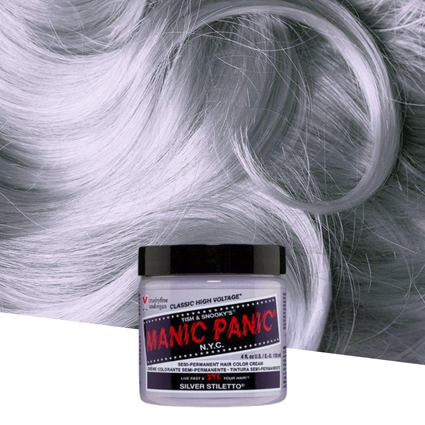 Vopsea de Par Semipermanenta | Manic Panic Silver Stiletto