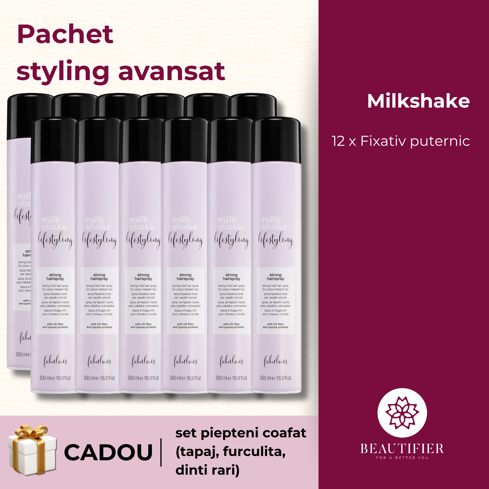 Pachet styling avansat (cadou set piepteni coafat)