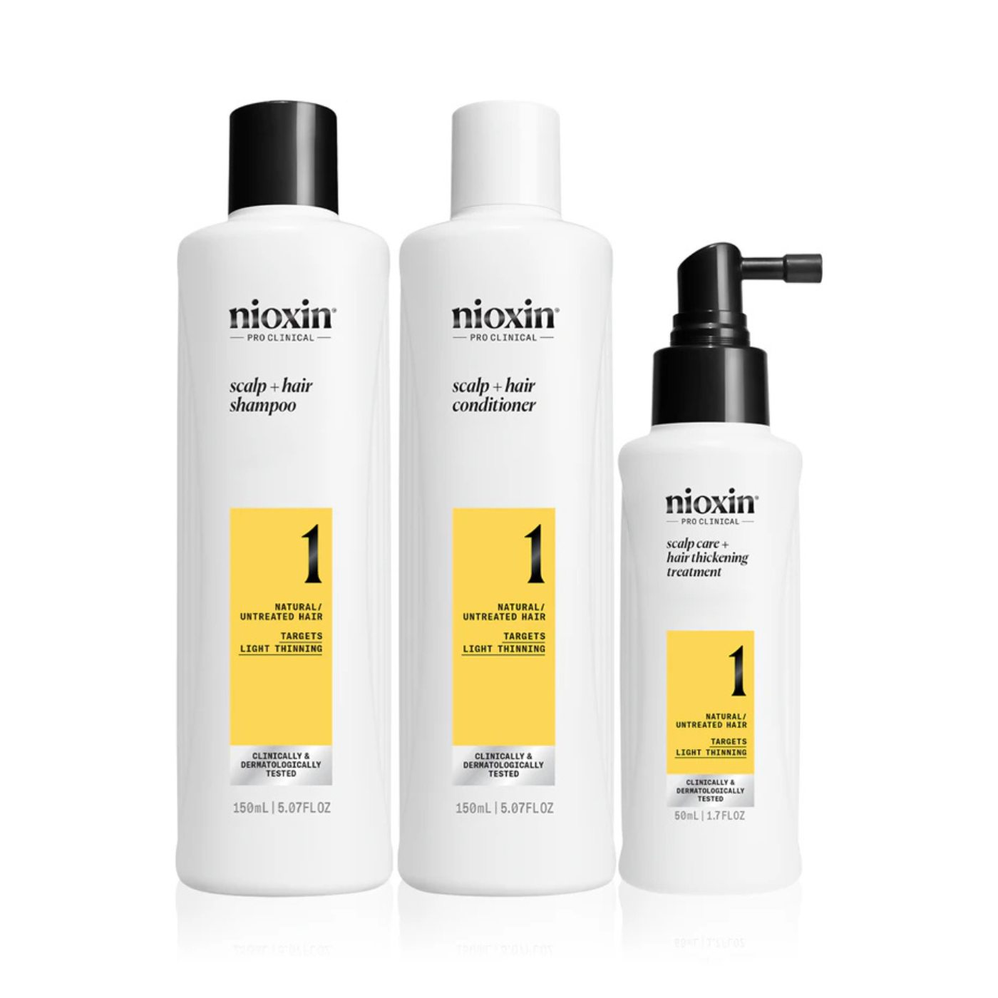 Set ingrijire par fin si subtiat System 1 Nioxin (sampon, balsam si tratament)