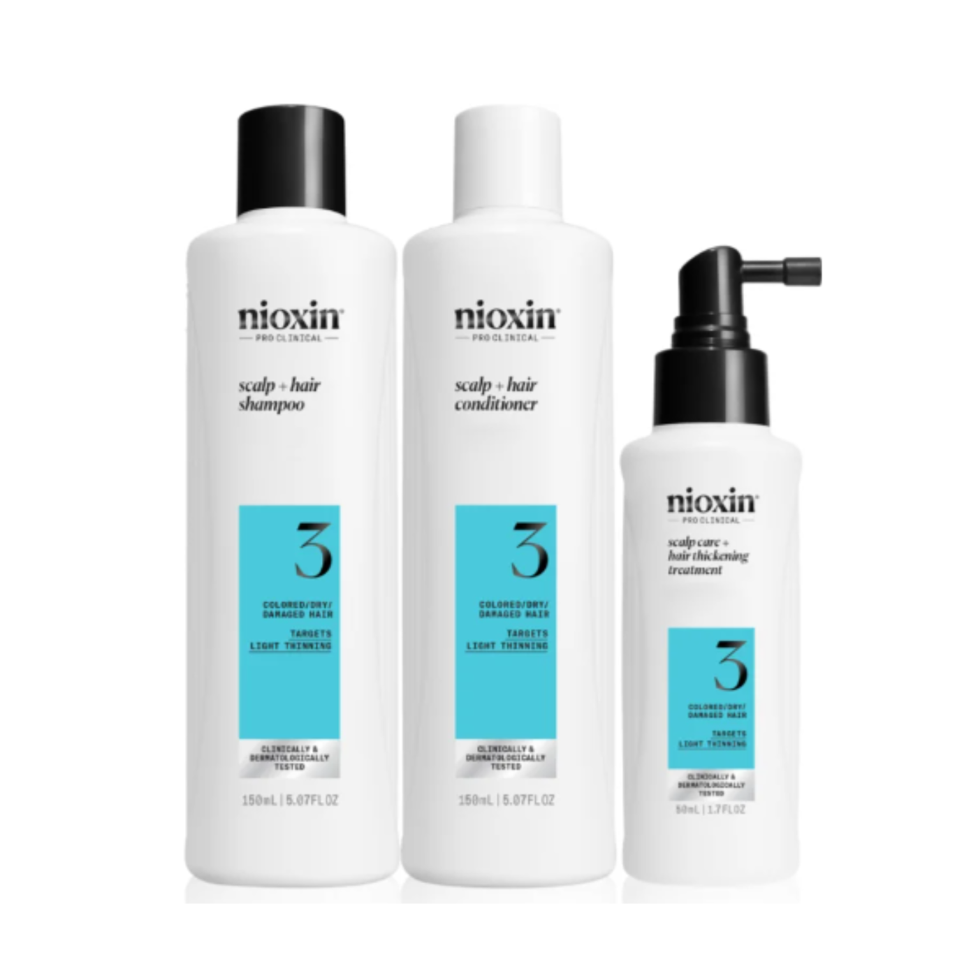 Set ingrijire par vopsit System 3 Nioxin (sampon, balsam si tratament)