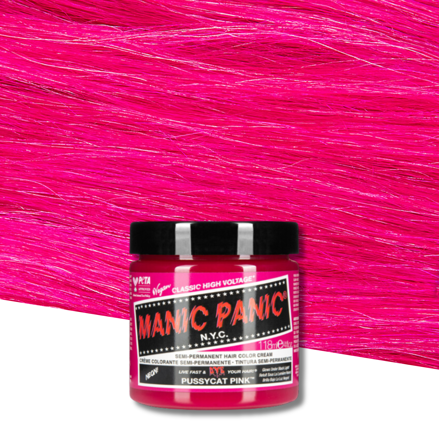 Vopsea de Păr Semipermanentă Manic Panic Pussycat Pink