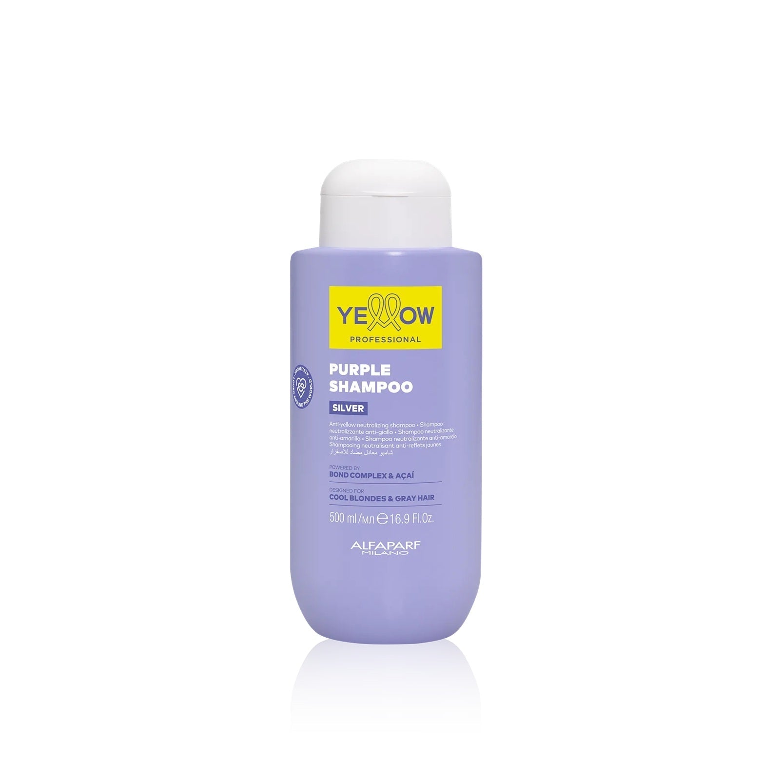 Sampon neutralizare tonuri calde | Alfaparf Yellow Professional Purple Shampoo Silver 500 ml