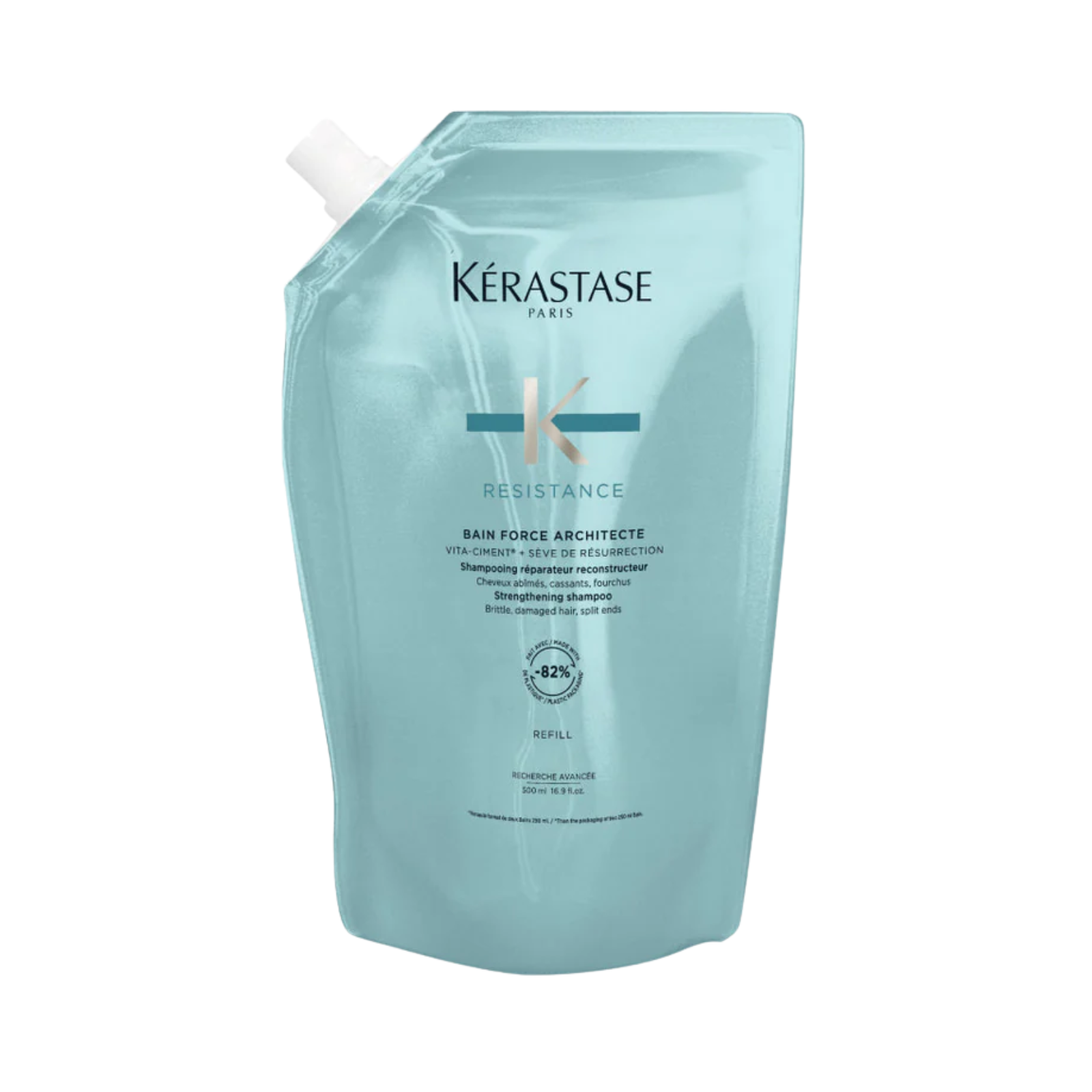 Șampon reparator reconstructiv pentru păr deteriorat | Kérastase Bain Force Architecte 500 ml rezerva beautifier