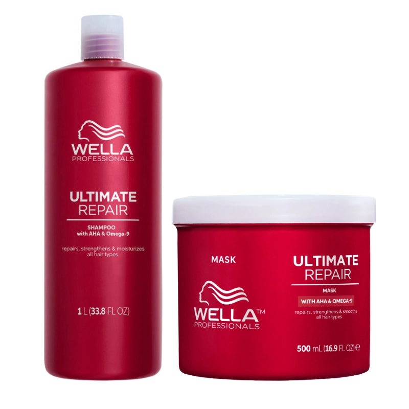 Pachet par deteriorat Wella Ultimate (Șampon 1000ml, Masca 500ml)