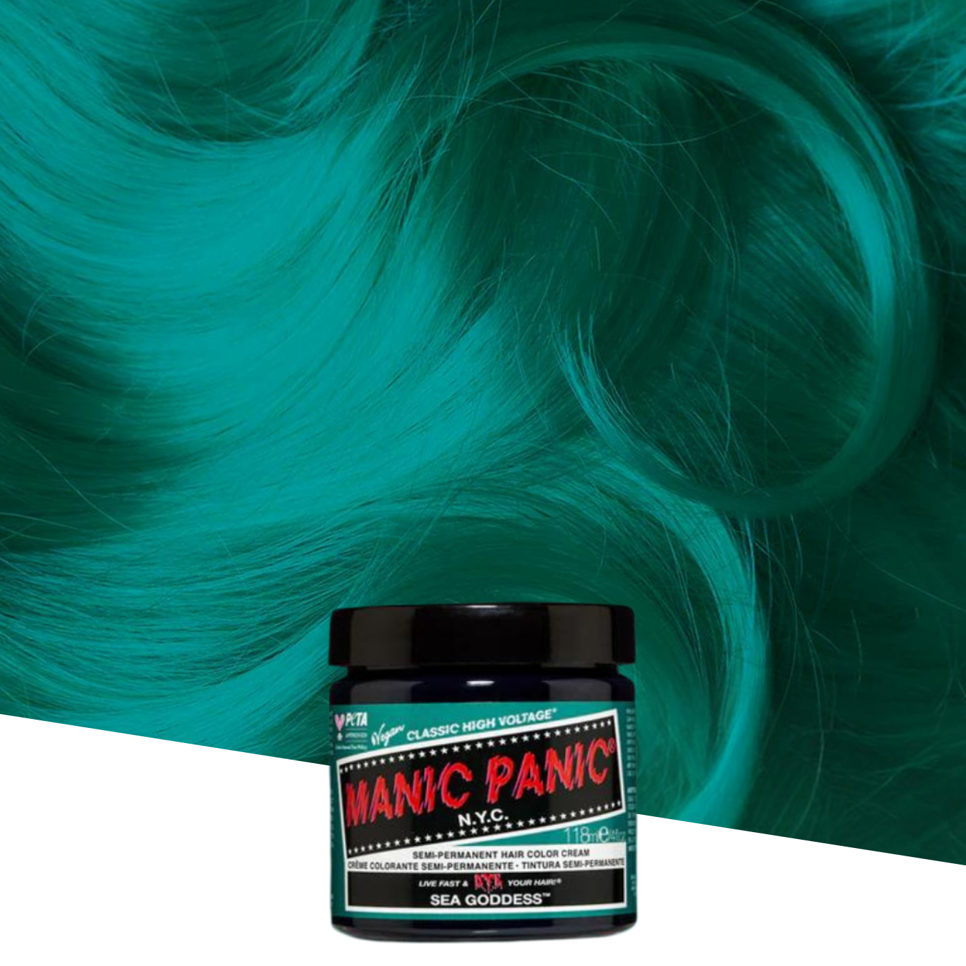Vopsea de Păr Semipermanentă Manic Panic Sea Goddess