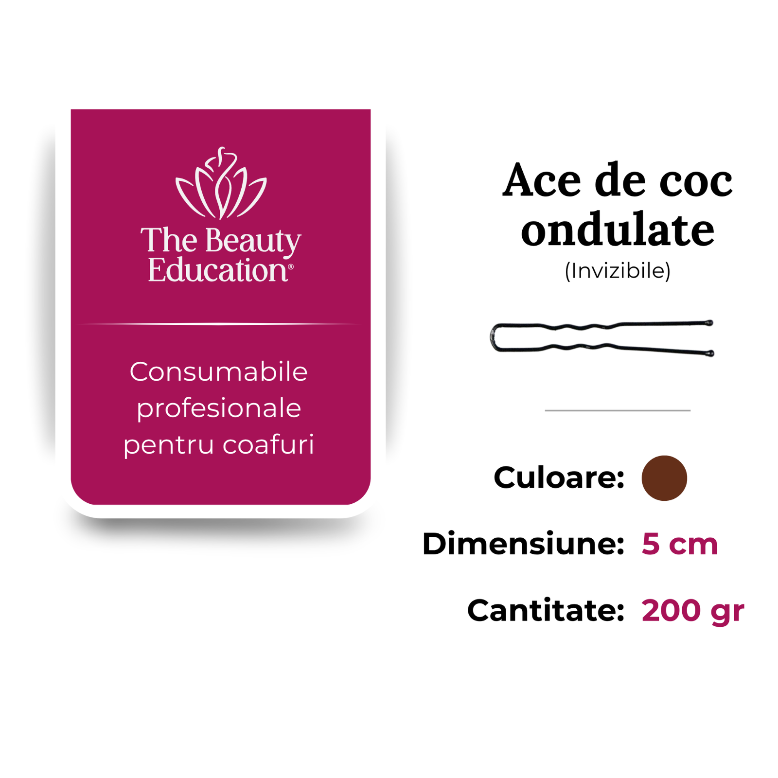 consumabile profesionale coafuri Ace de coc invizibile ondulate maro 5cm | The Beauty Education 200gr