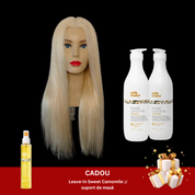 Pachet Manechin ,,Adriana"; Sampon și Balsam la 1L Sweet Camomile Milkshake + CADOU Balsam Leave-in Sweet Camomile și suport de masă