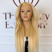 Cap de manechin cu păr natural lung pentru coafat The Beauty Education by Adriana Dobre original Beautifier Romania