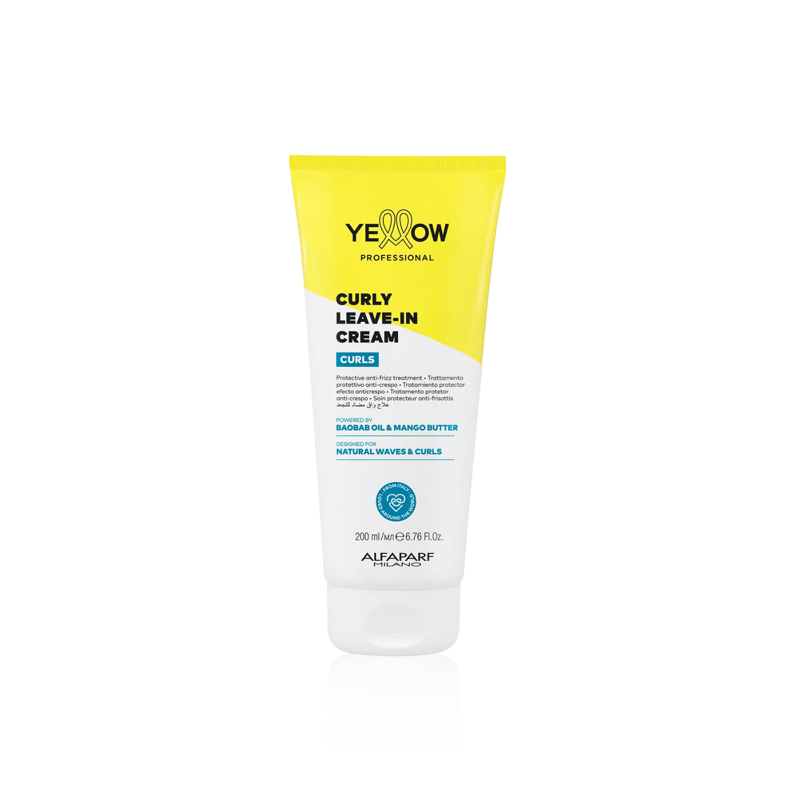 Cremă fără clătire pentru păr creț și ondulat Alfaparf Yellow Professional Curls Curly Leave-In Cream 200 ml Beautifier.ro