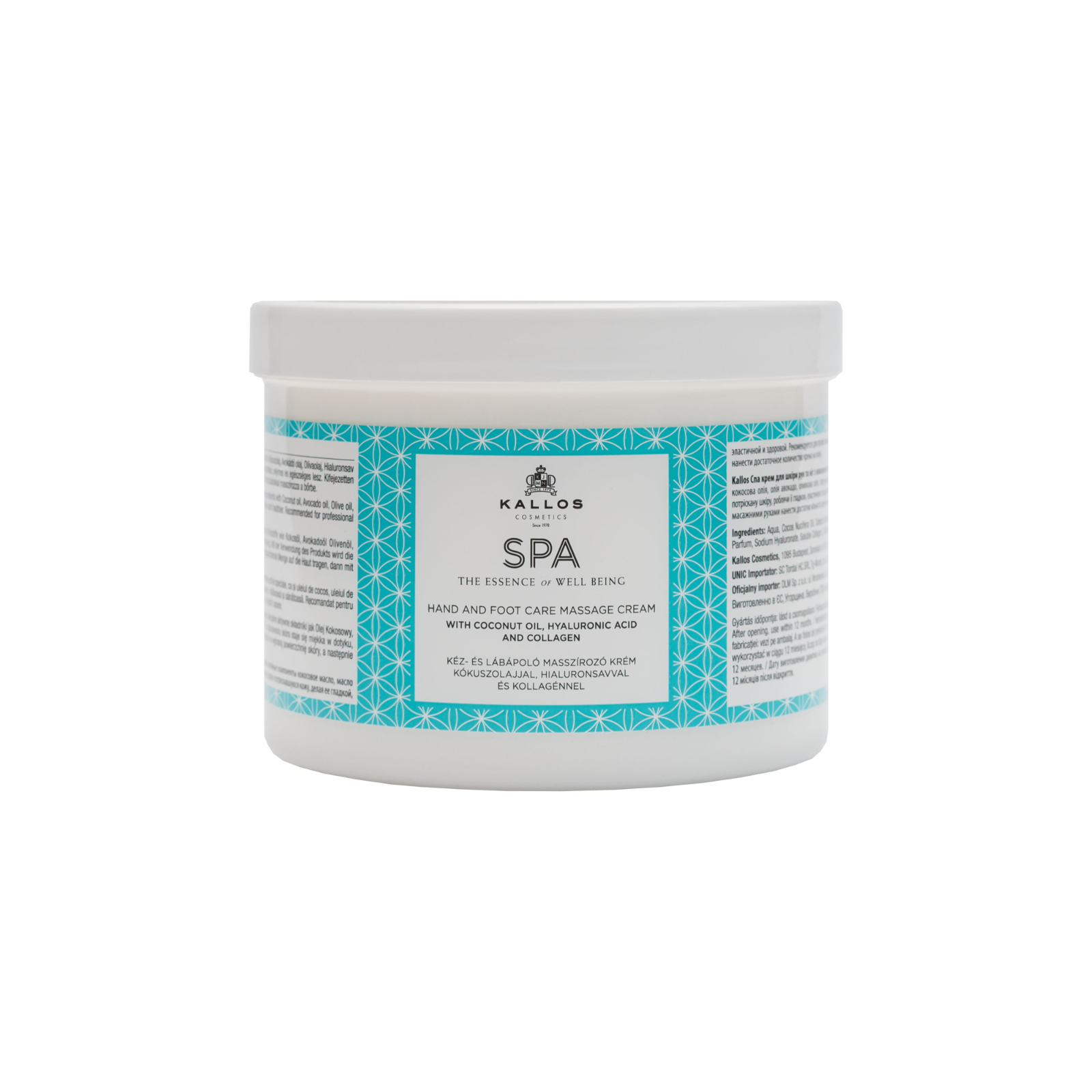 Crema pentru masaj maini si picioare | Kallos Spa Massage Cream 500ml Beautifier Romania