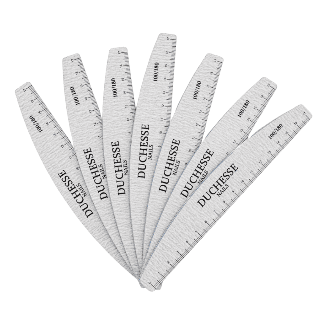 Set 25 Pila Unghii Profesionala, Semiluna, Abrazivitate 100/180